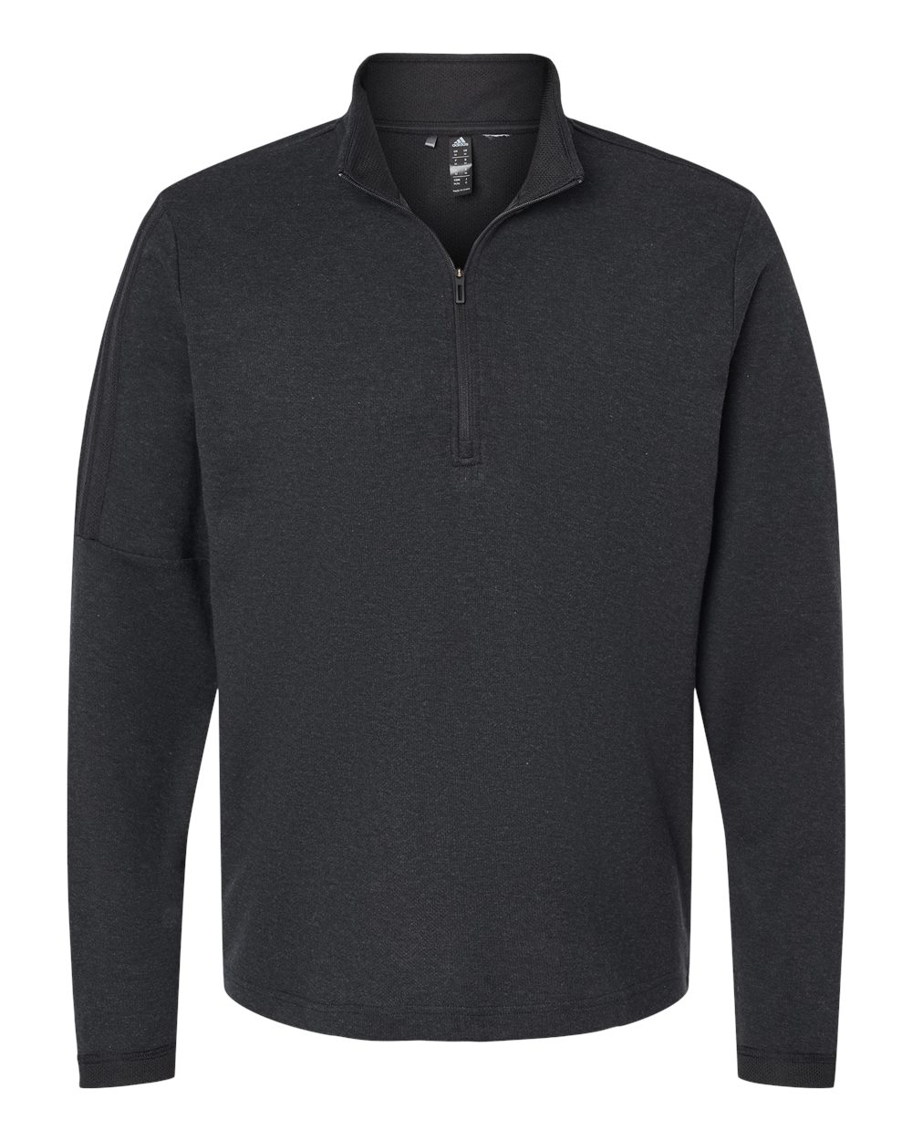 Adidas Men's 3-Stripes Quarter-Zip Sweater Pullover - A554 Black Melange