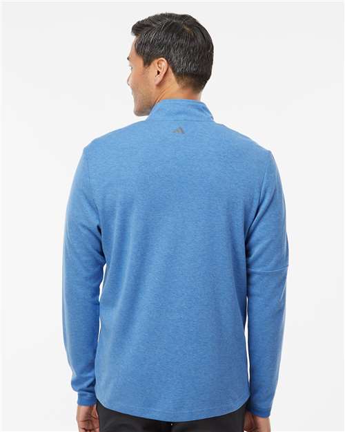 Adidas Men's 3-Stripes Quarter-Zip Sweater Pullover - A554 Focus Blue Melange