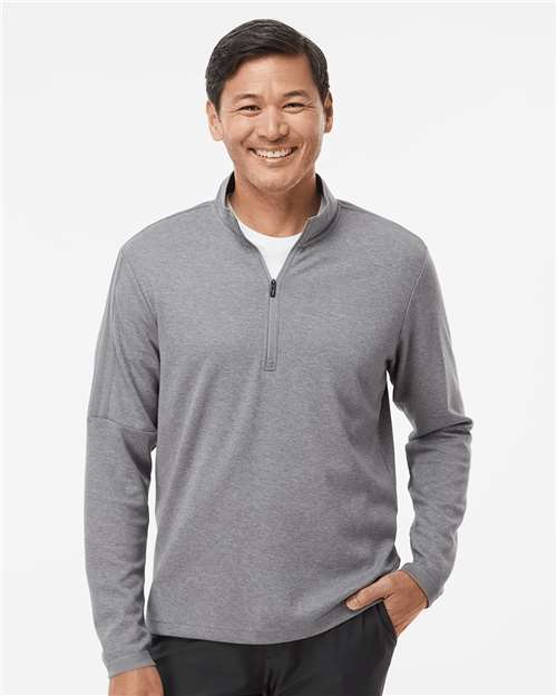 Adidas Men's 3-Stripes Quarter-Zip Sweater Pullover - A554 Grey Three Melange