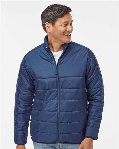 Adidas Men's 3-Stripes Puffer Full-Zip Jacket - A570 Team Navy Blue