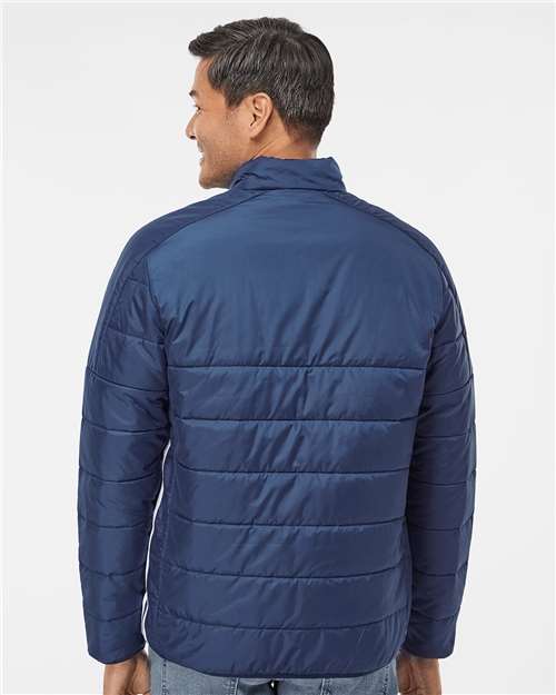 Adidas Men's 3-Stripes Puffer Full-Zip Jacket - A570 Team Navy Blue