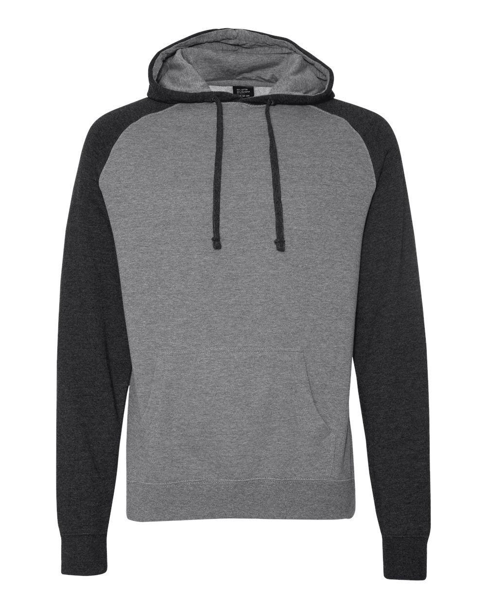 Independent Trading Co. Unisex Raglan Hooded Sweatshirt - IND40RP Gunmetal Heather- Charcoal Heather