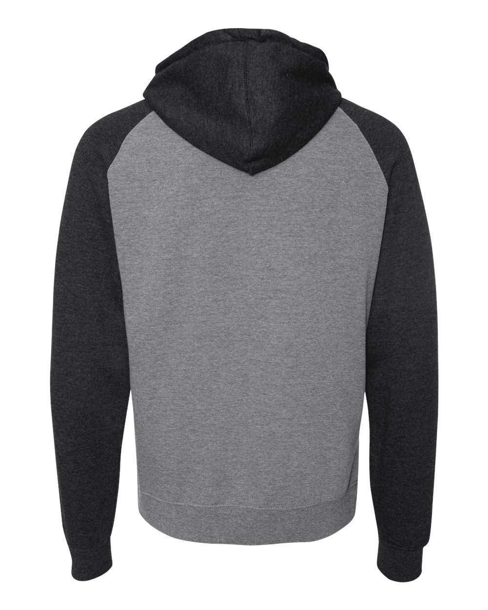 Independent Trading Co. Unisex Raglan Hooded Sweatshirt - IND40RP Gunmetal Heather- Charcoal Heather