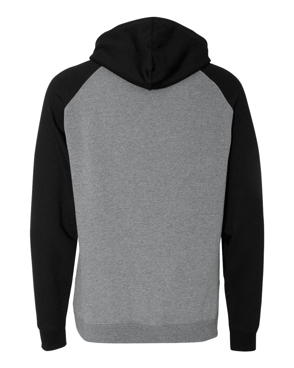 Independent Trading Co. Unisex Raglan Hooded Sweatshirt - IND40RP Gunmetal Heather- Black