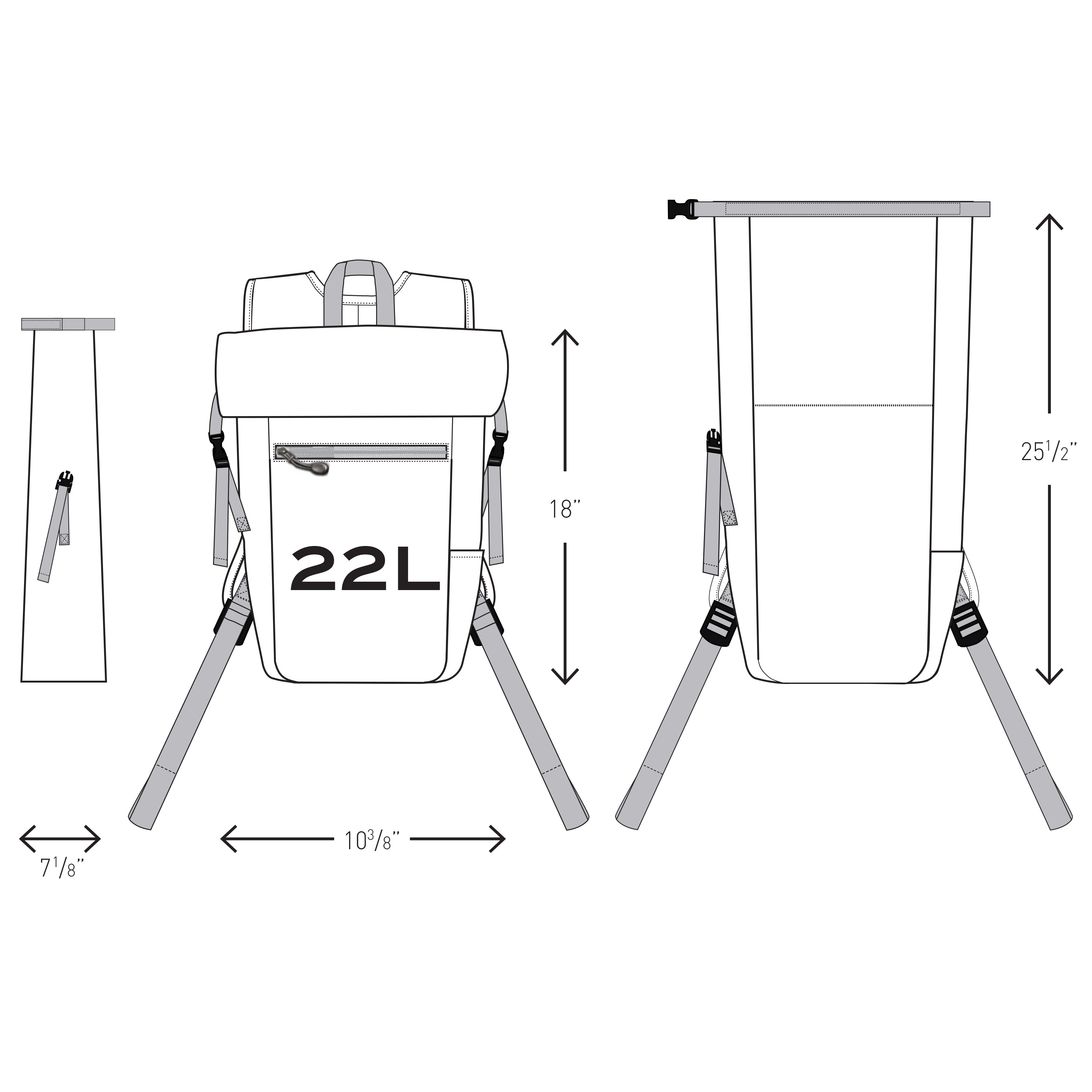 Spectorandco Call of the wild roll-top water resistant 22l backpack - BG103 