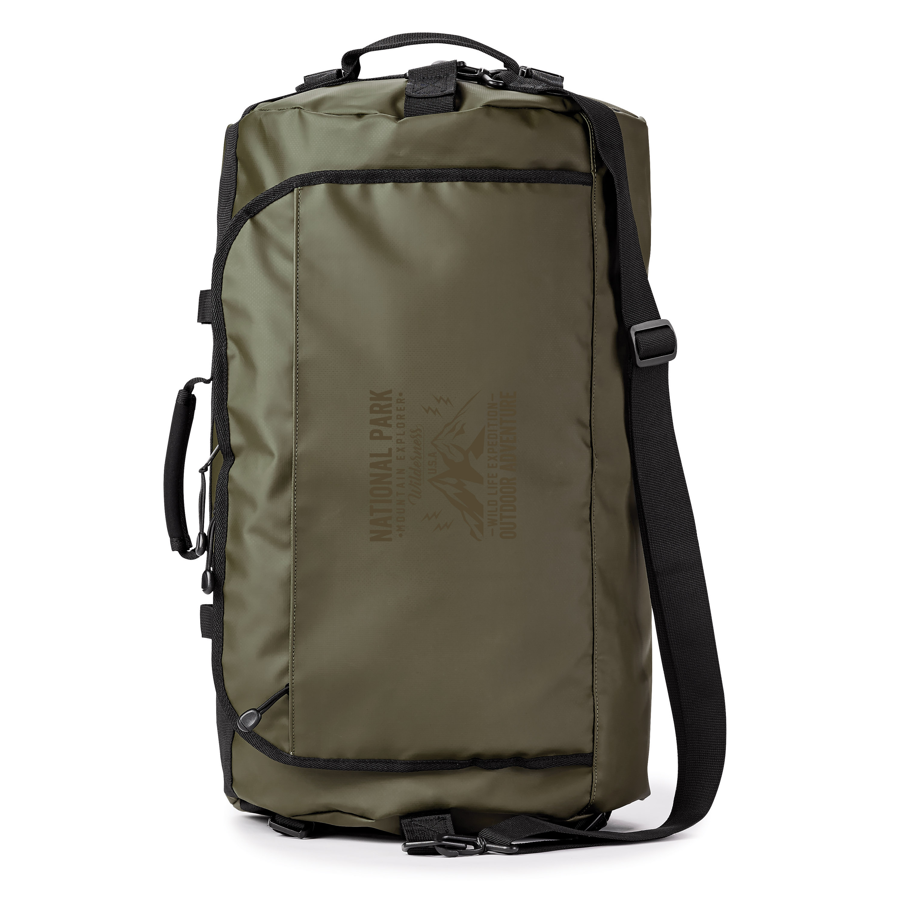 Spectorandco Call of the wild water resistant 45l duffle backpack - BG207 GREEN