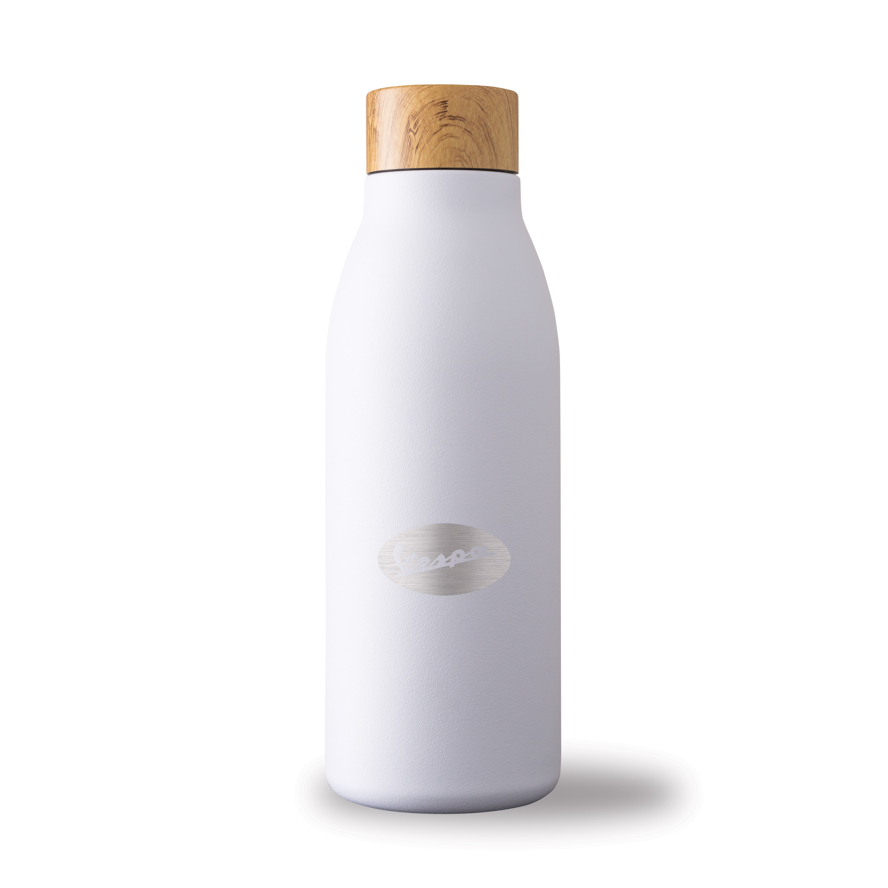 Spectorandco Top notch natural 600 ml / 20 oz stainless steel bottle - DW319 WHITE