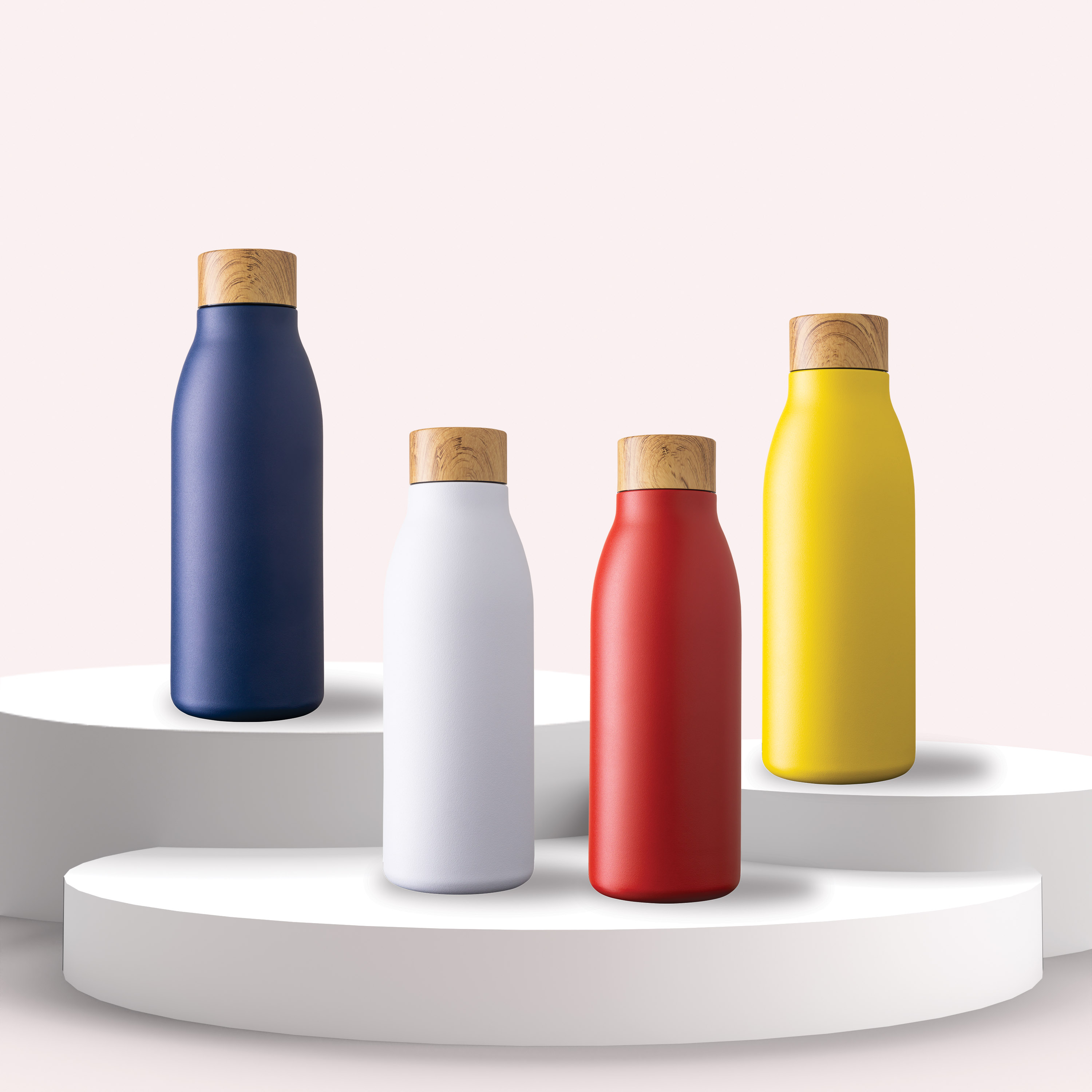 Spectorandco Top notch natural 600 ml / 20 oz stainless steel bottle - DW319