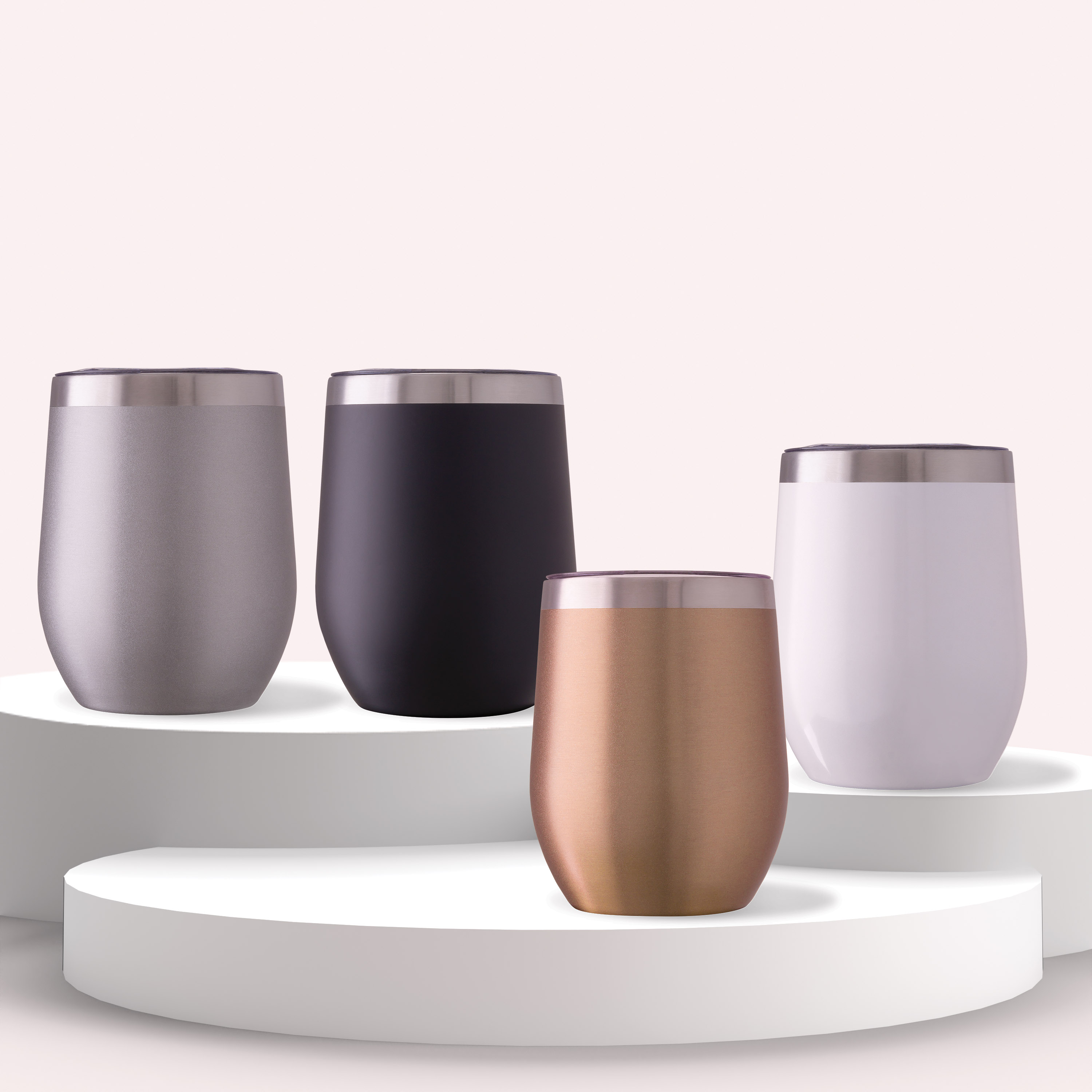 Spectorandco Small talk metallic 300 ml / 10 oz stainless steel stemless cup - DW403