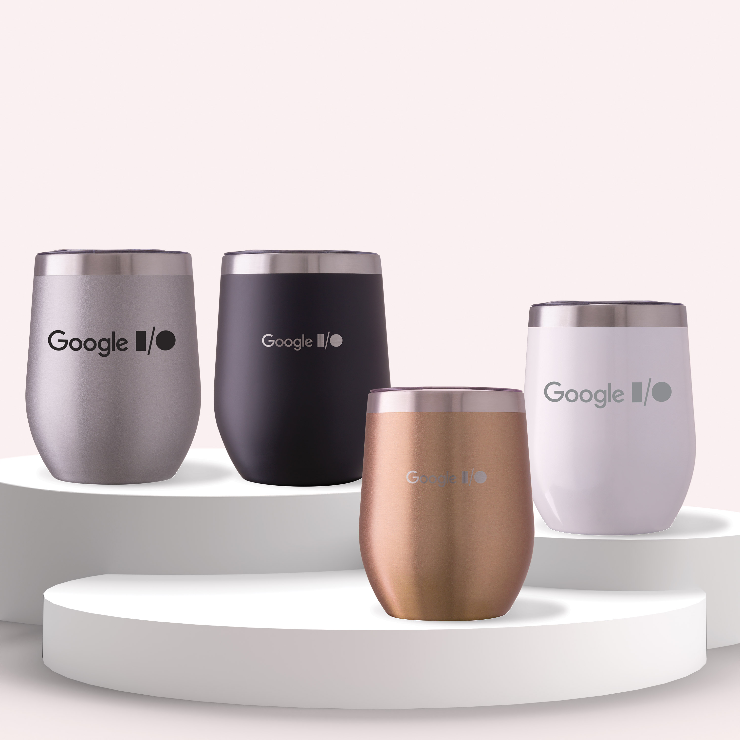 Spectorandco Small talk metallic 300 ml / 10 oz stainless steel stemless cup - DW403 