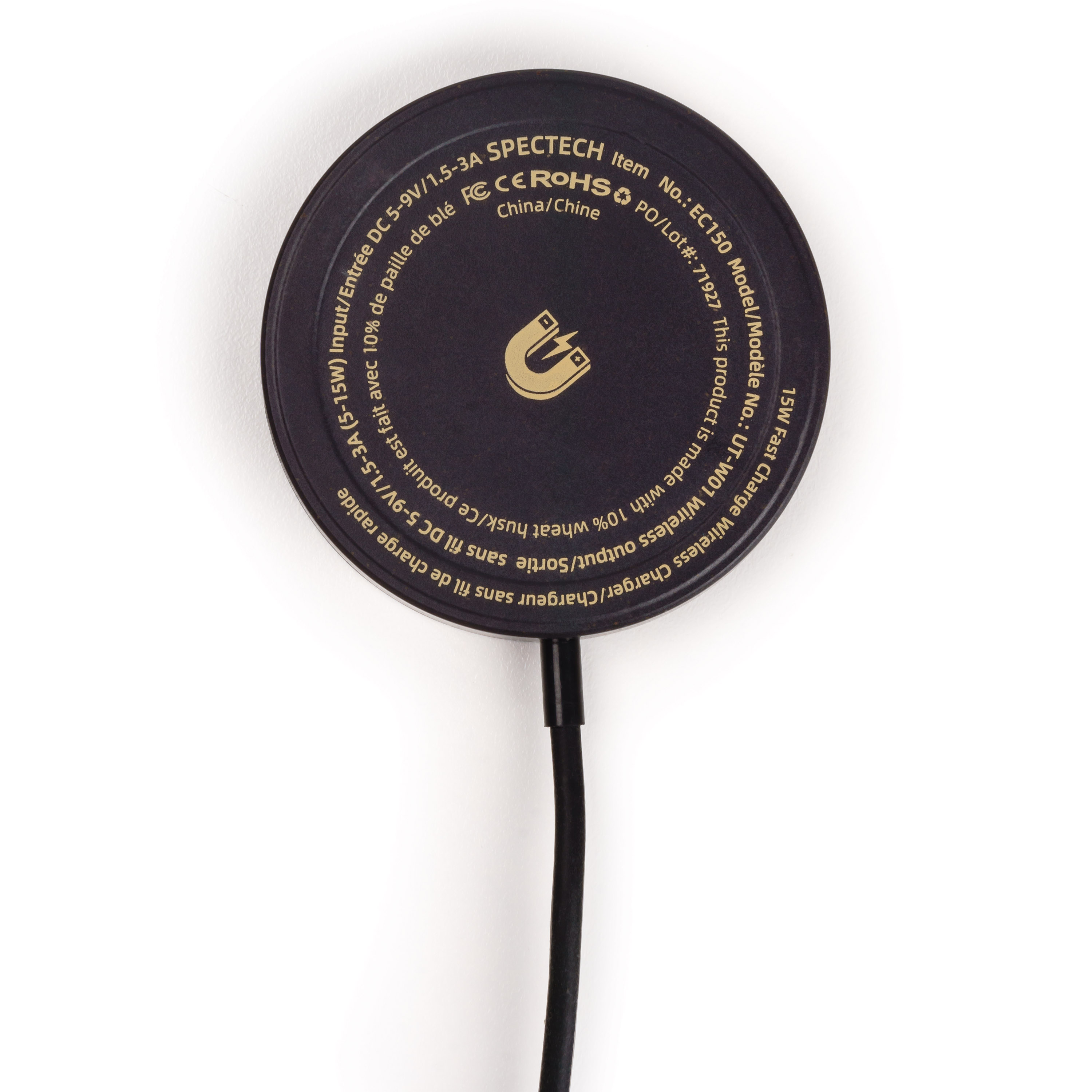 Spectorandco Wheat recycled 15w magnetic wireless charging dock - EC150 