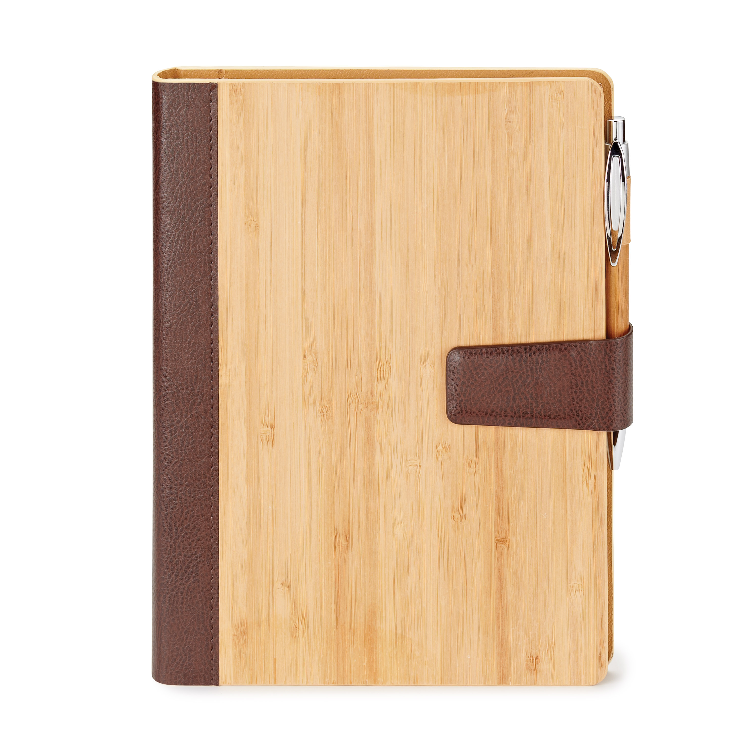 Spectorandco Bamboo refillable journal - EC3069 BROWN