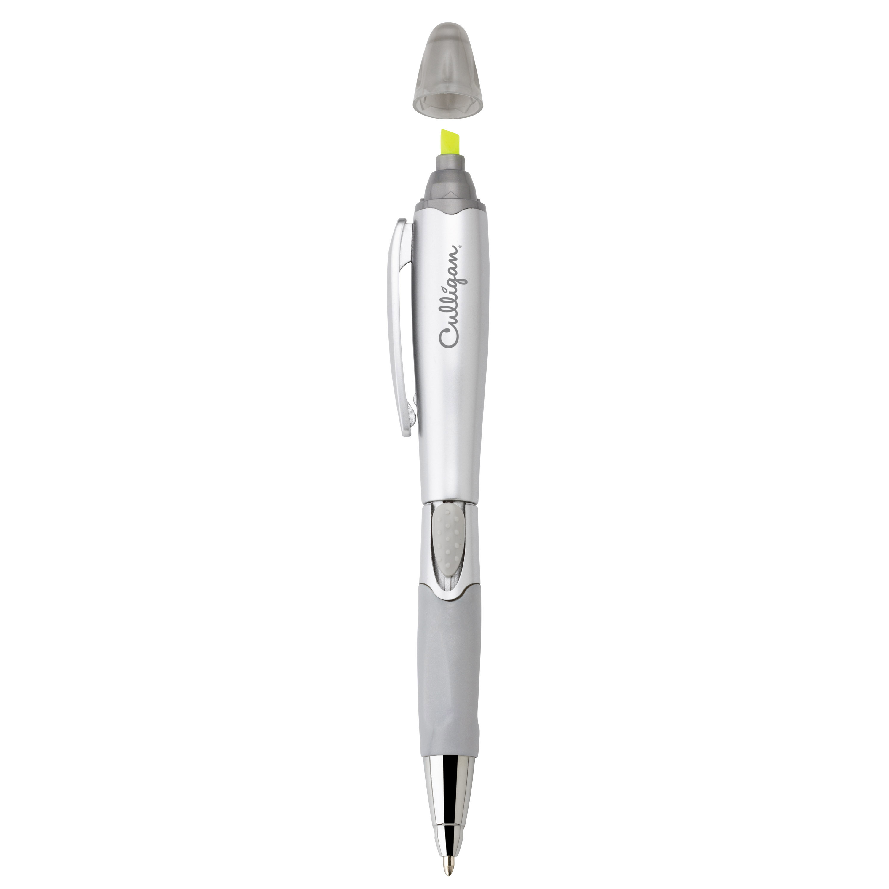 Spectorandco Silver blossom ballpoint pen/highlighter - G1032 