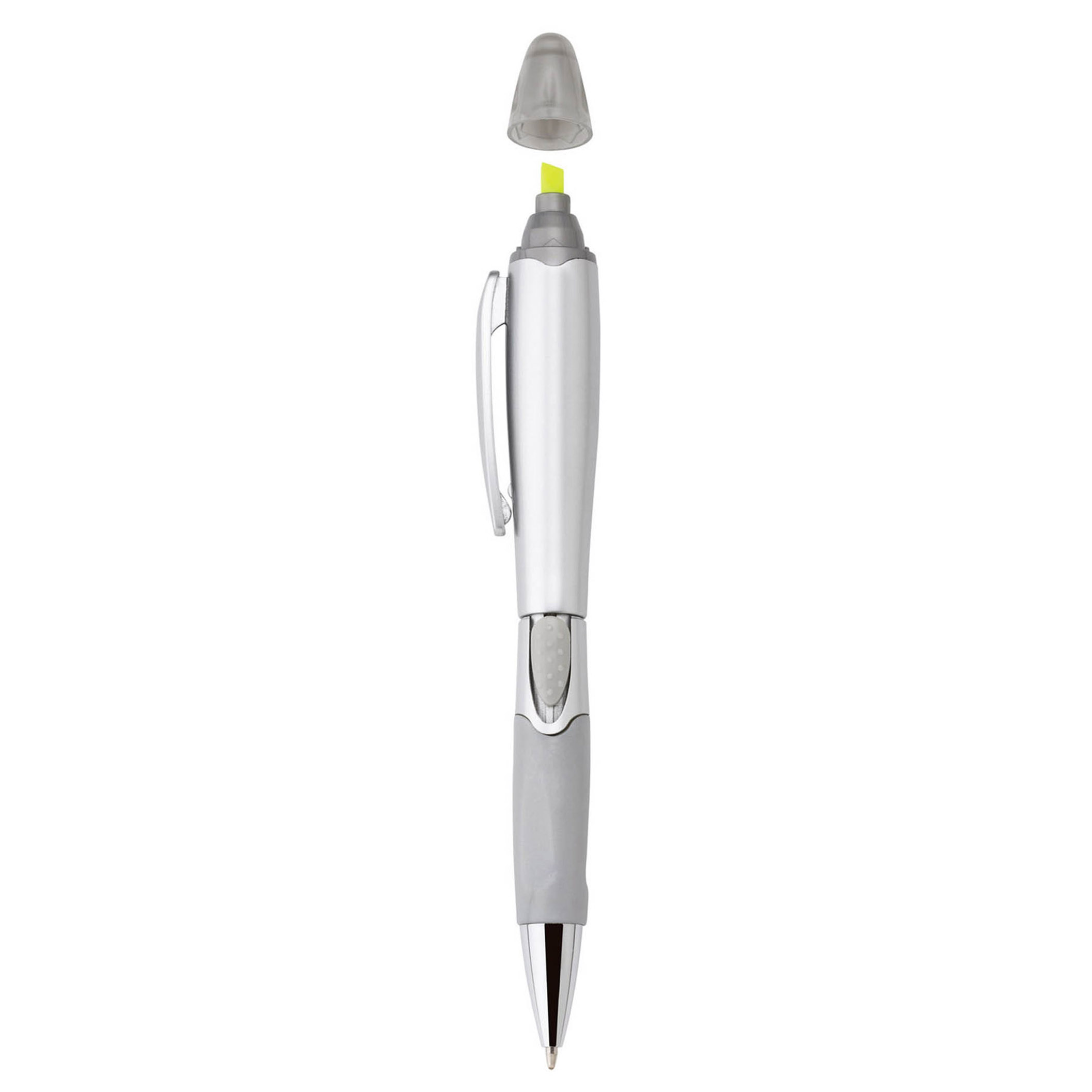 Spectorandco Silver blossom ballpoint pen/highlighter - G1032 