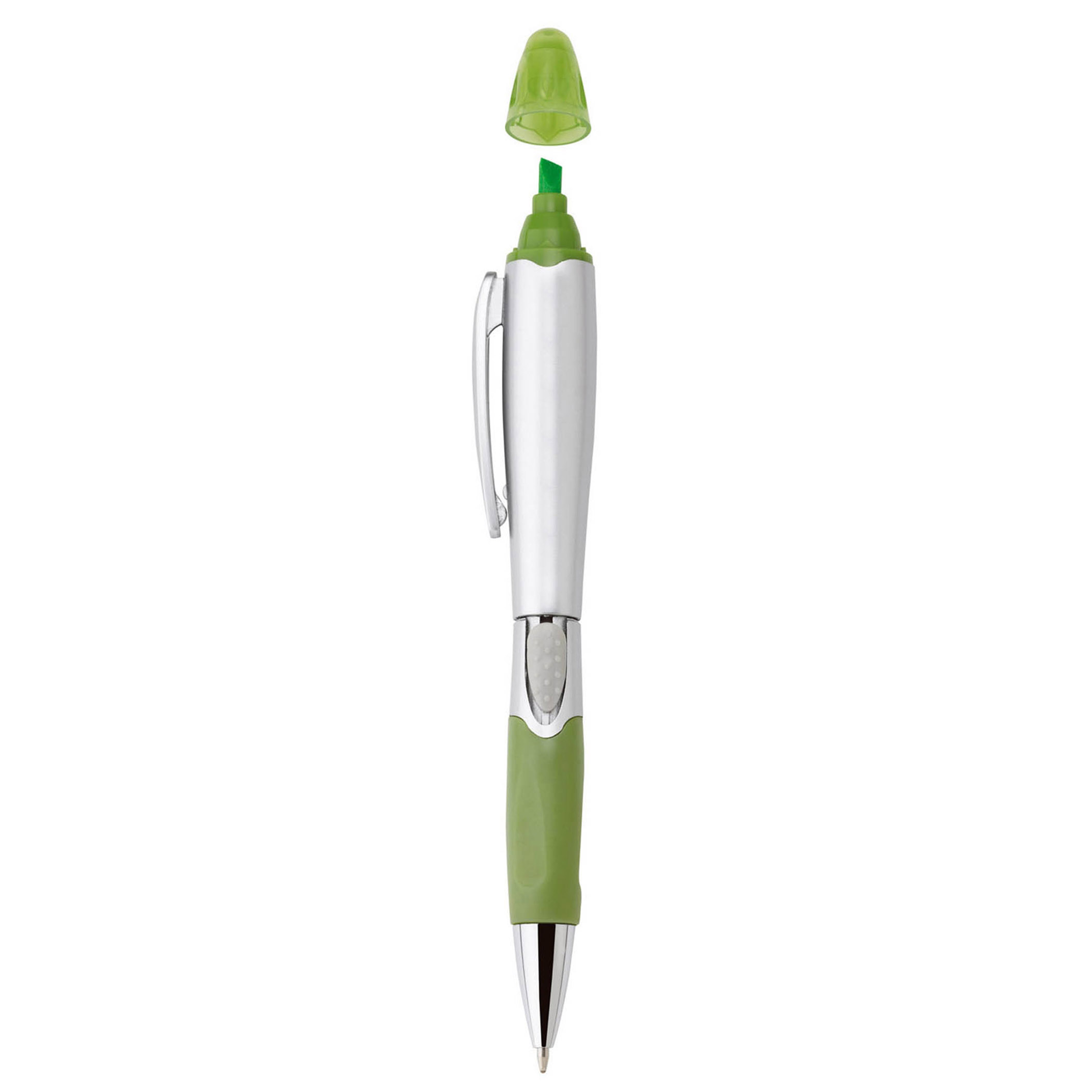 Spectorandco Silver blossom ballpoint pen/highlighter - G1032 
