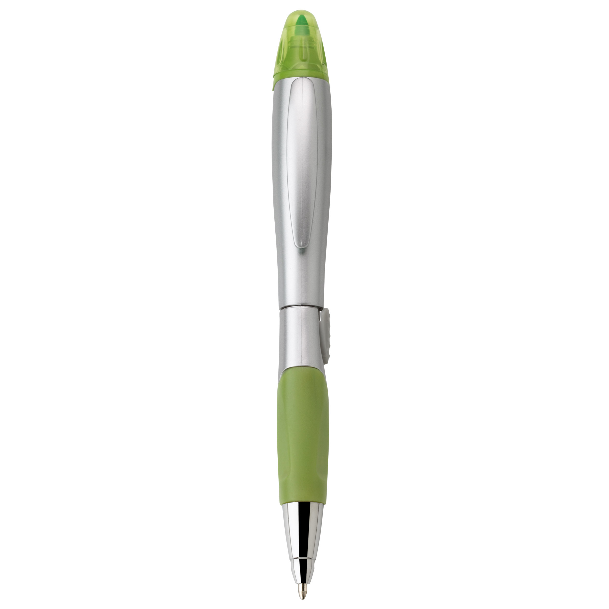 Spectorandco Silver blossom ballpoint pen/highlighter - G1032 Green