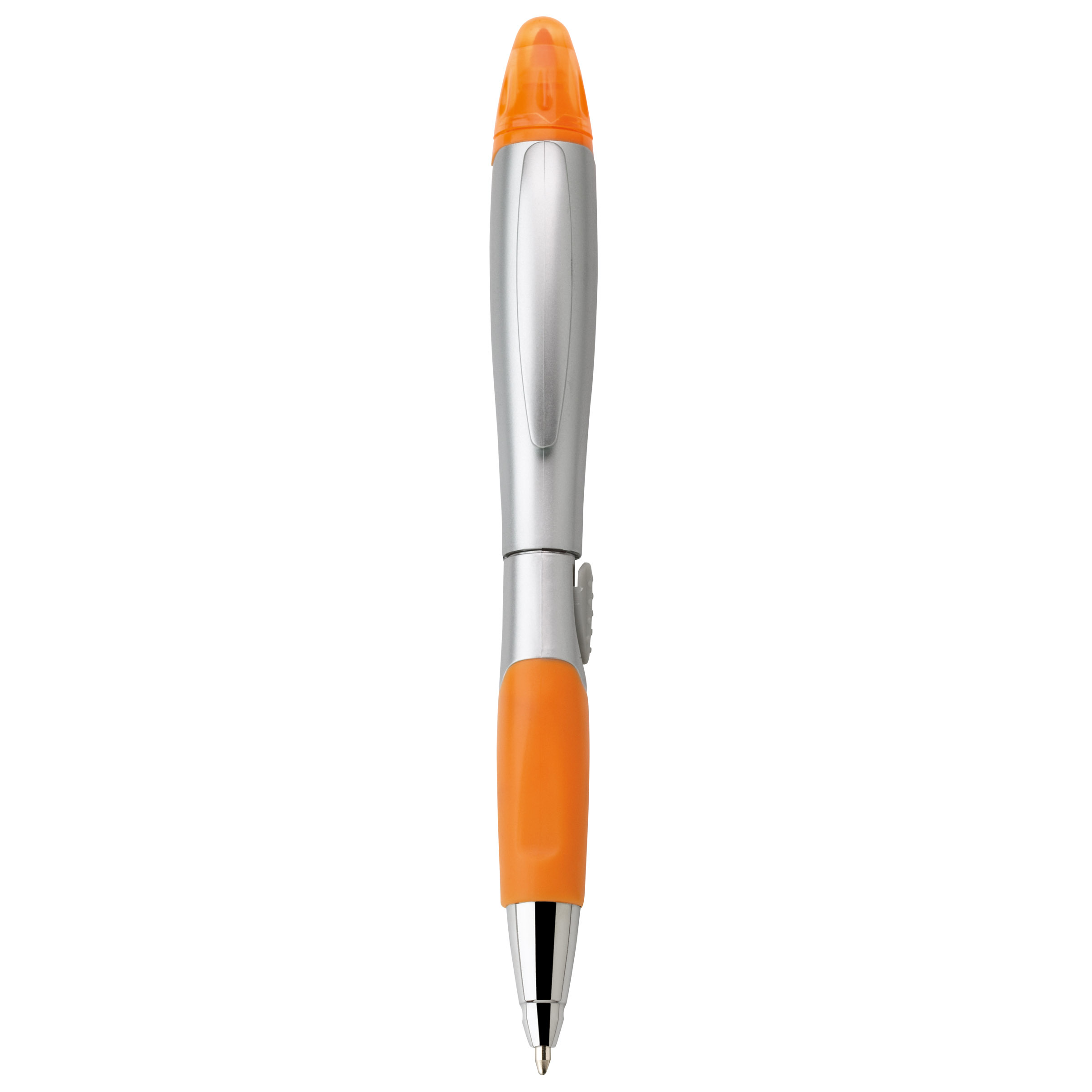 Spectorandco Silver blossom ballpoint pen/highlighter - G1032 Orange