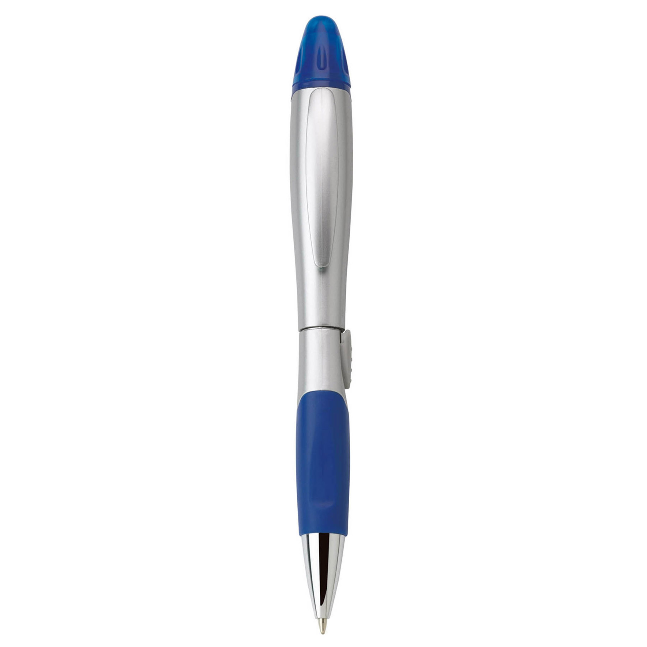 Spectorandco Silver blossom ballpoint pen/highlighter - G1032 BLUE
