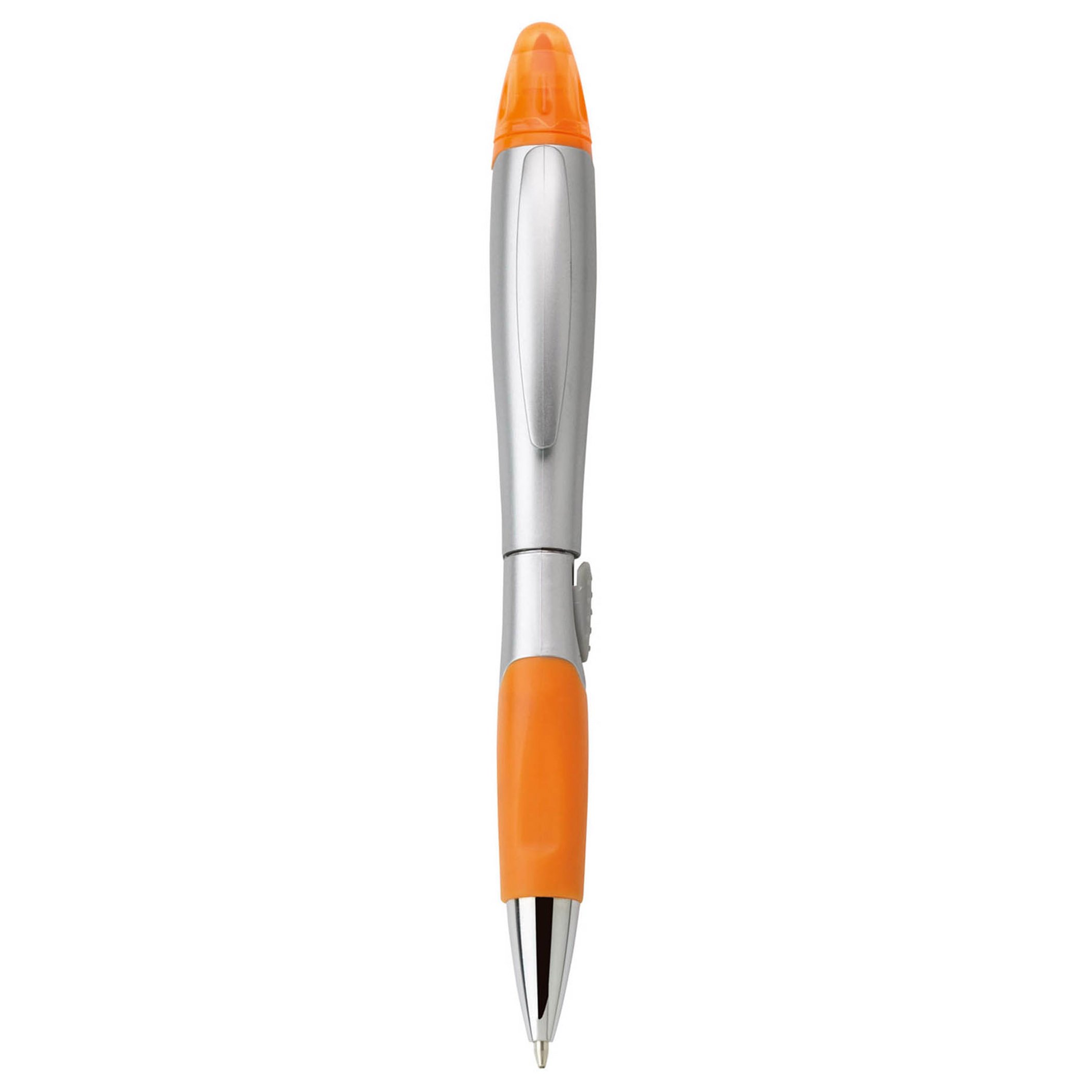 Spectorandco Silver blossom ballpoint pen/highlighter - G1032 ORANGE