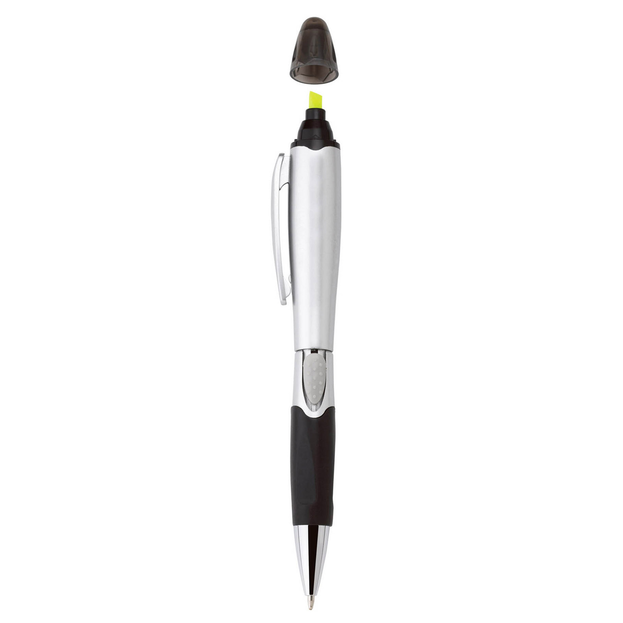 Spectorandco Silver blossom ballpoint pen/highlighter - G1032 BLACK