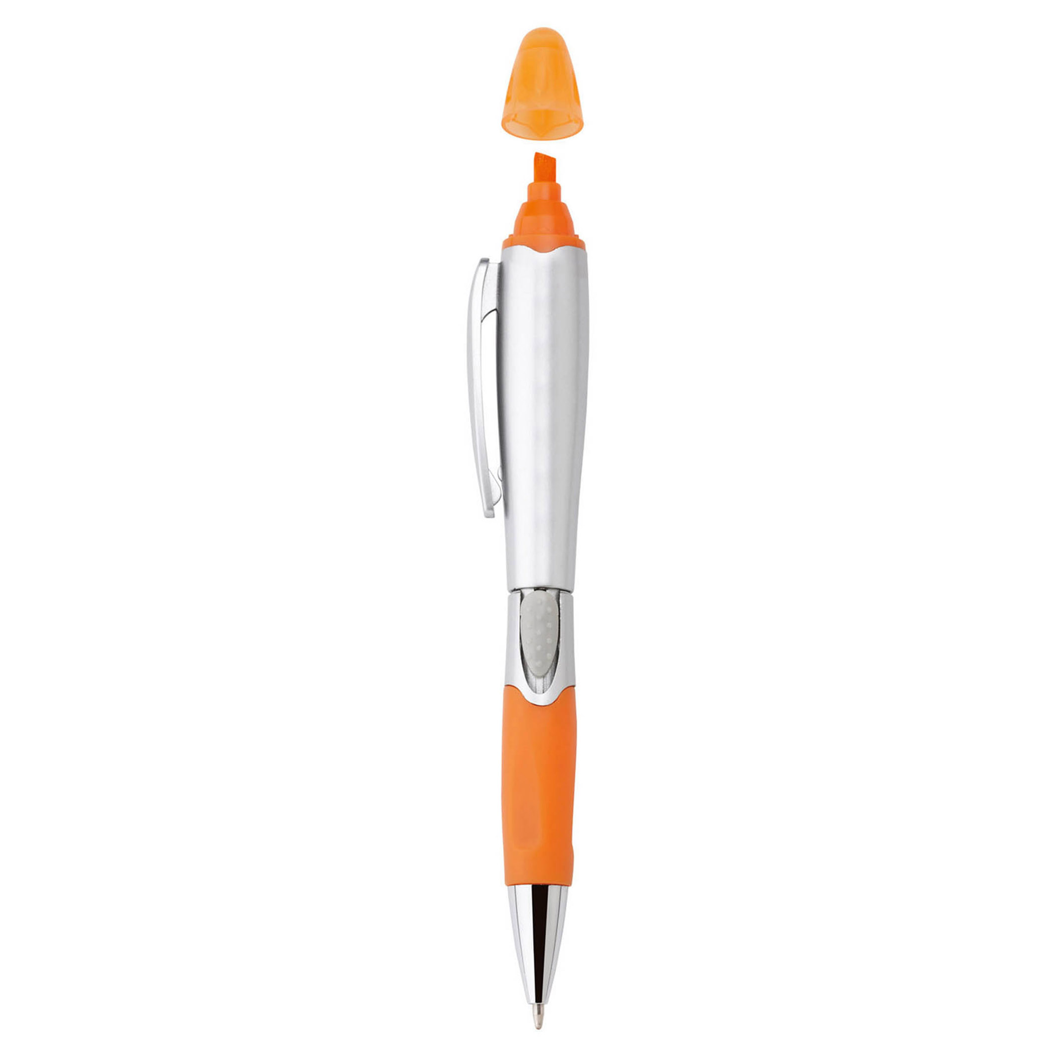 Spectorandco Silver blossom ballpoint pen/highlighter - G1032 ORANGE