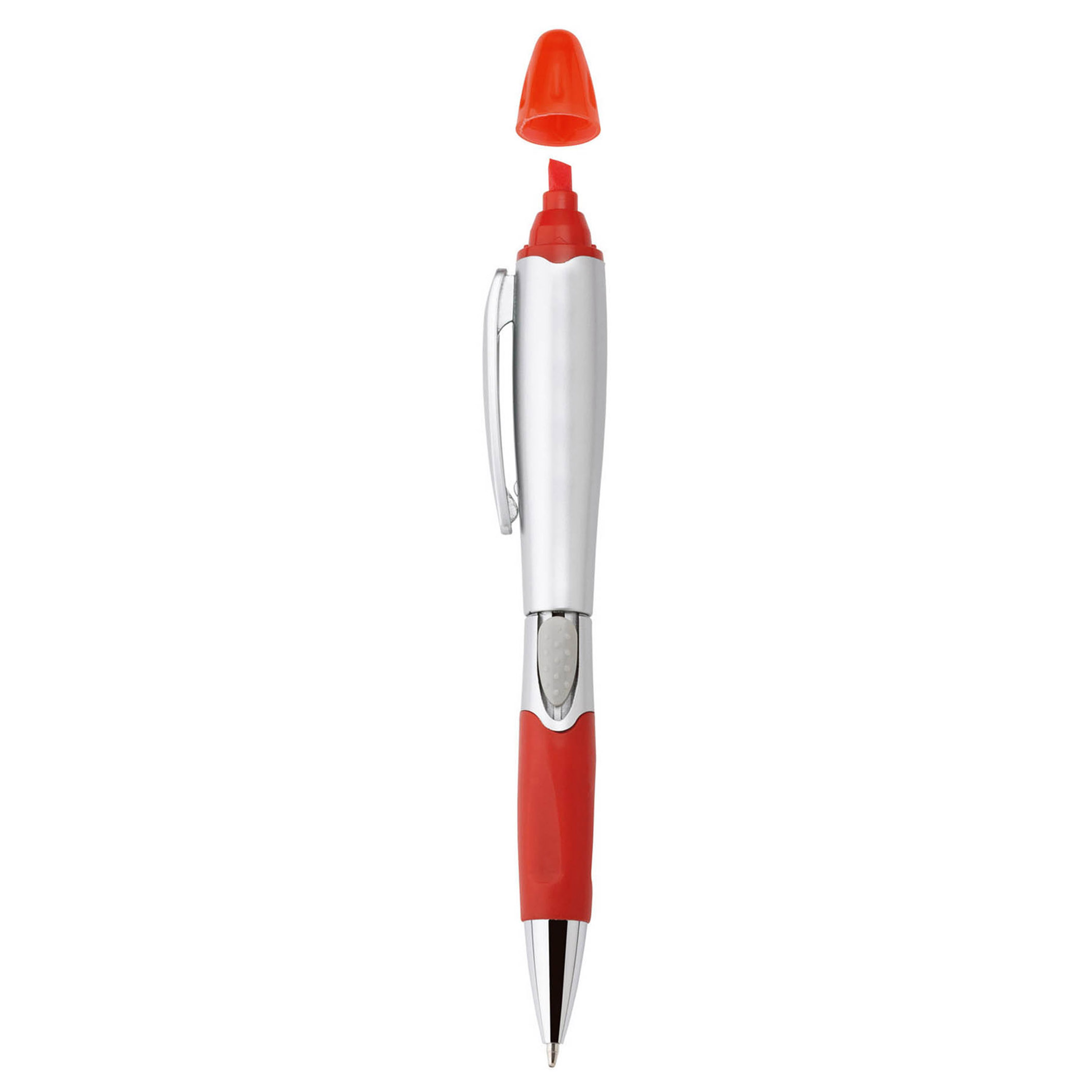 Spectorandco Silver blossom ballpoint pen/highlighter - G1032 RED