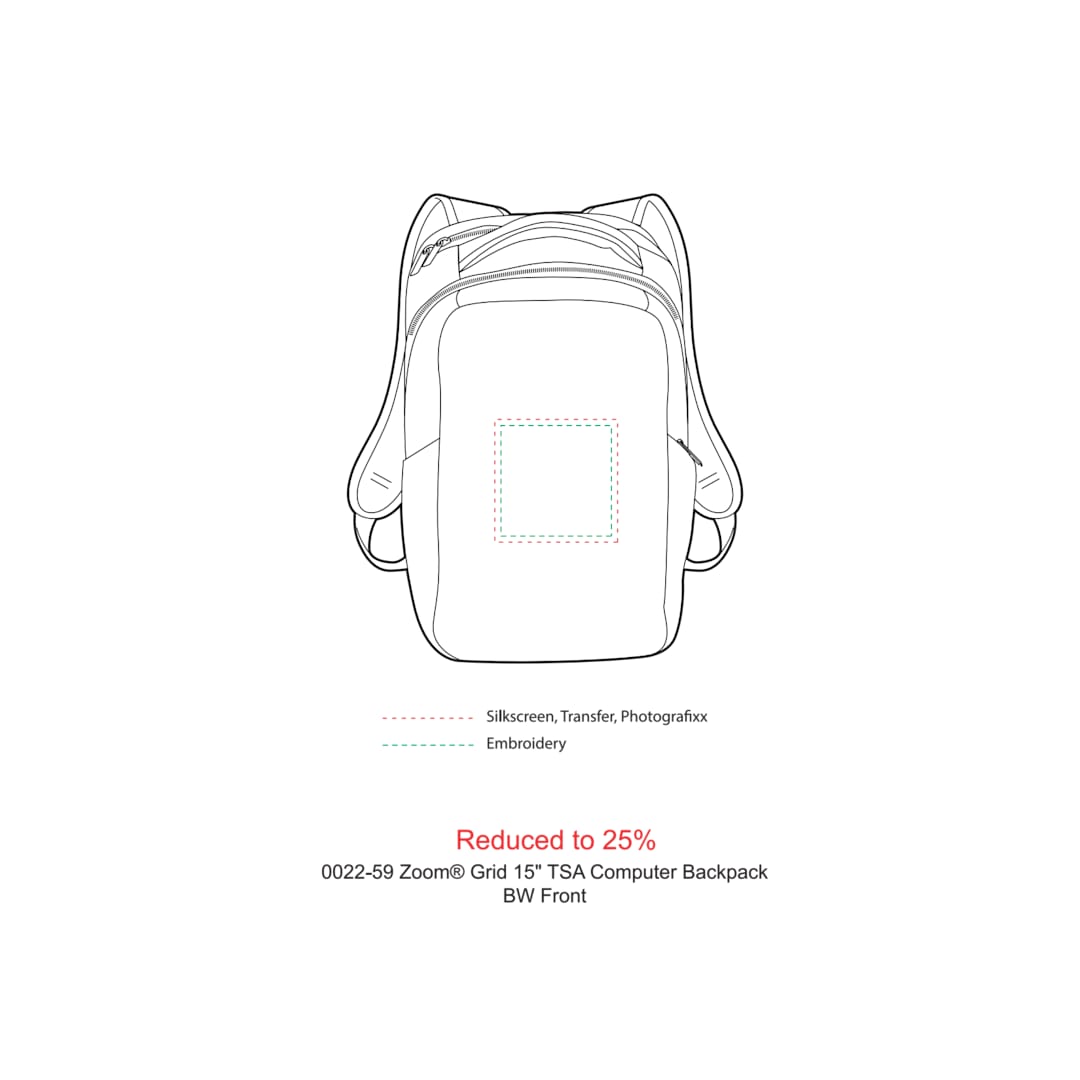 Zoom Zoom Grid 15" TSA Computer Backpack - 0022-59 Gray