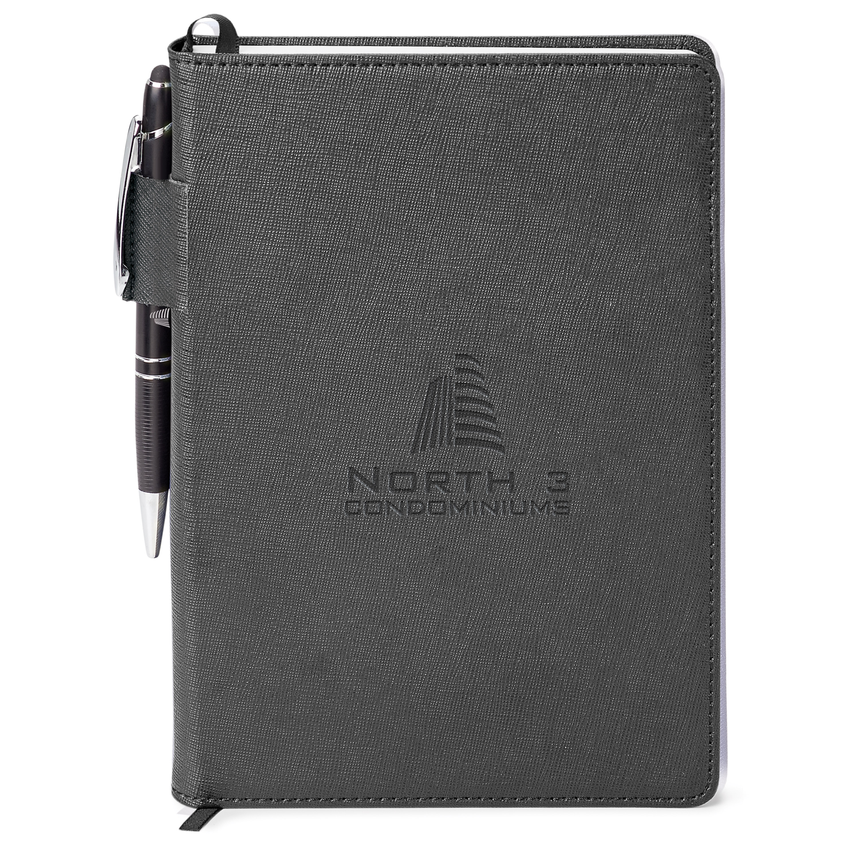 Spectorandco Genuine leather non-refillable journal kit - GF4668 BLACK