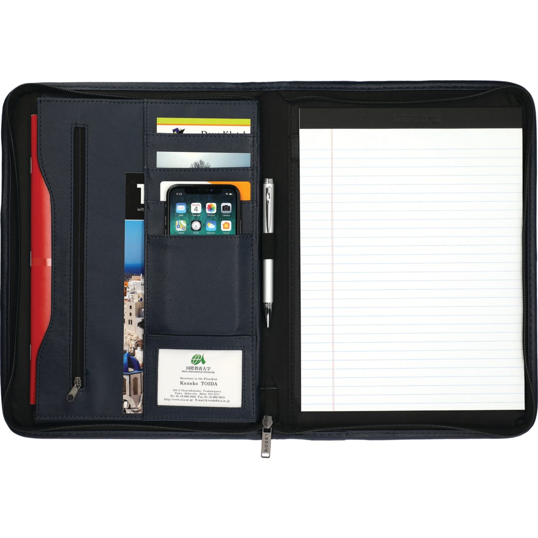 FSC® Mix Executive DuraHyde Zippered Padfolio - 0600-10 Blue