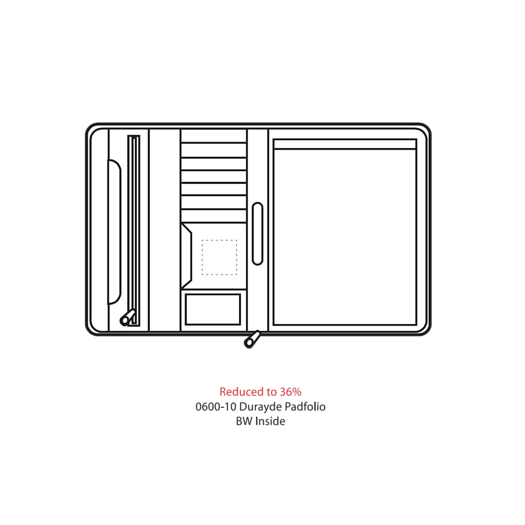 FSC® Mix Executive DuraHyde Zippered Padfolio - 0600-10 Black
