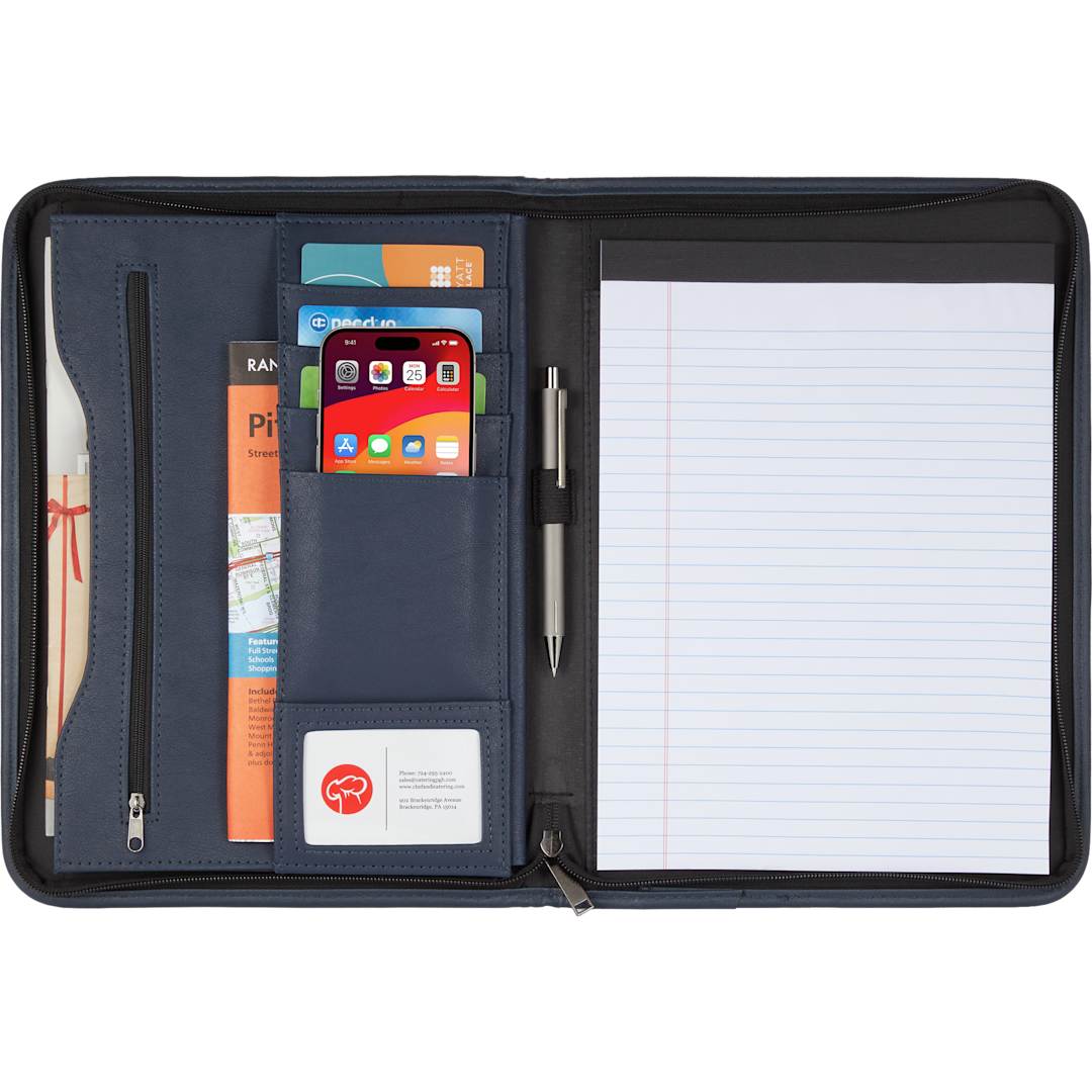 FSC® Mix Executive DuraHyde Zippered Padfolio - 0600-10 Blue