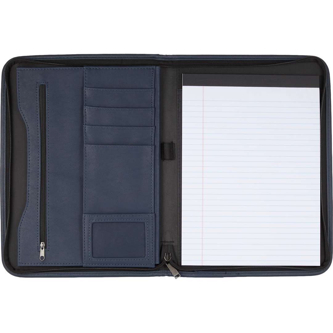 FSC® Mix Executive DuraHyde Zippered Padfolio - 0600-10 Blue