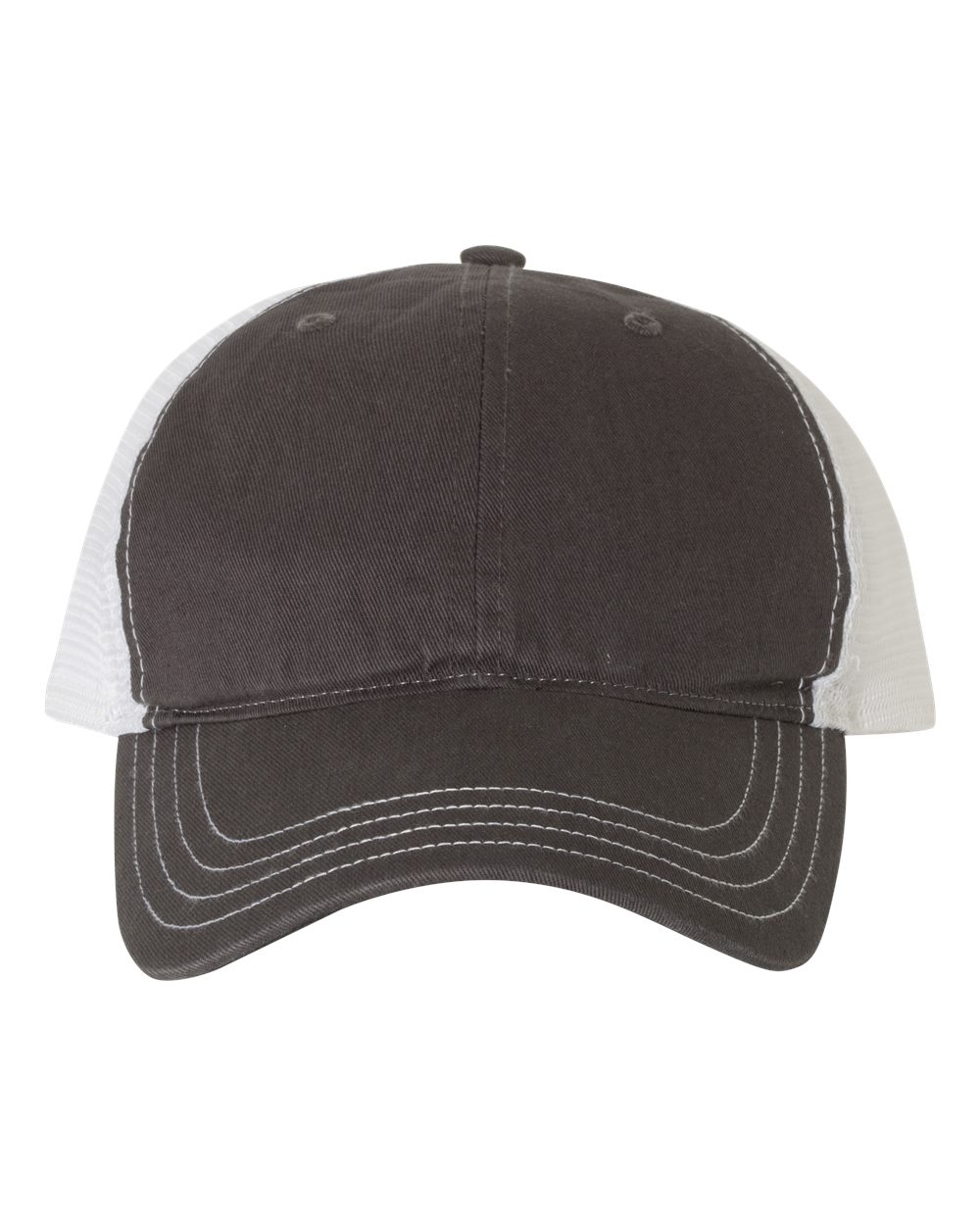 Richardson Garment-Washed Trucker Cap - 111 Charcoal- White