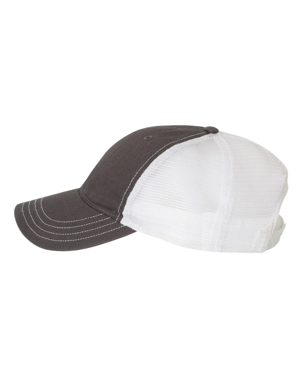 Richardson Garment-Washed Trucker Cap - 111 Charcoal- White