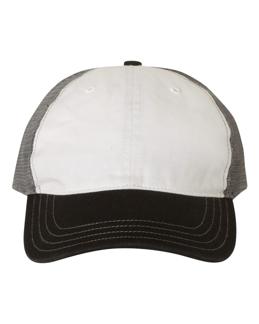 Richardson Garment-Washed Trucker Cap - 111 White- Charcoal- Black