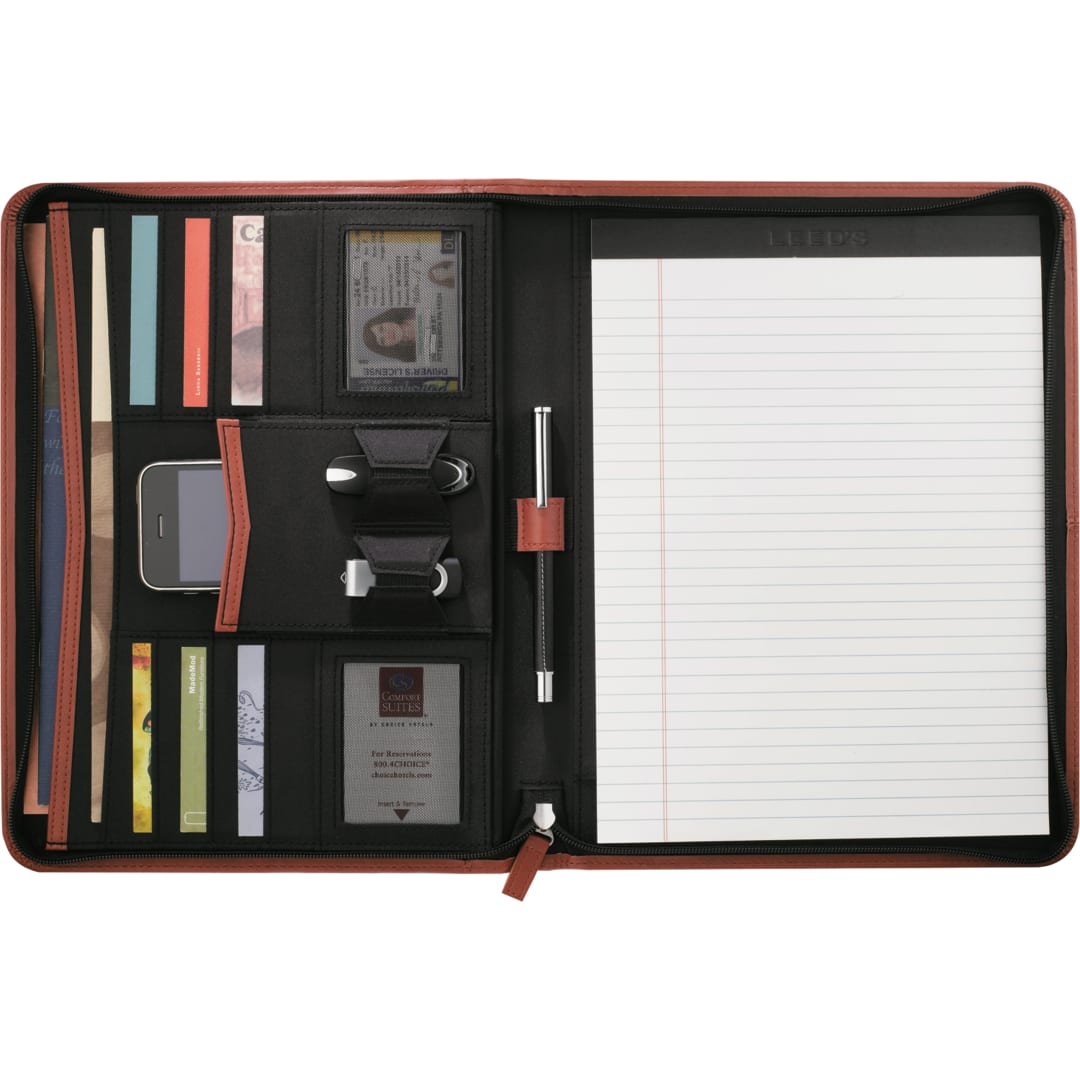 Pedova FSC&#174; Mix Pedova™ Zippered UltraHyde Padfolio - 0770-10 Red