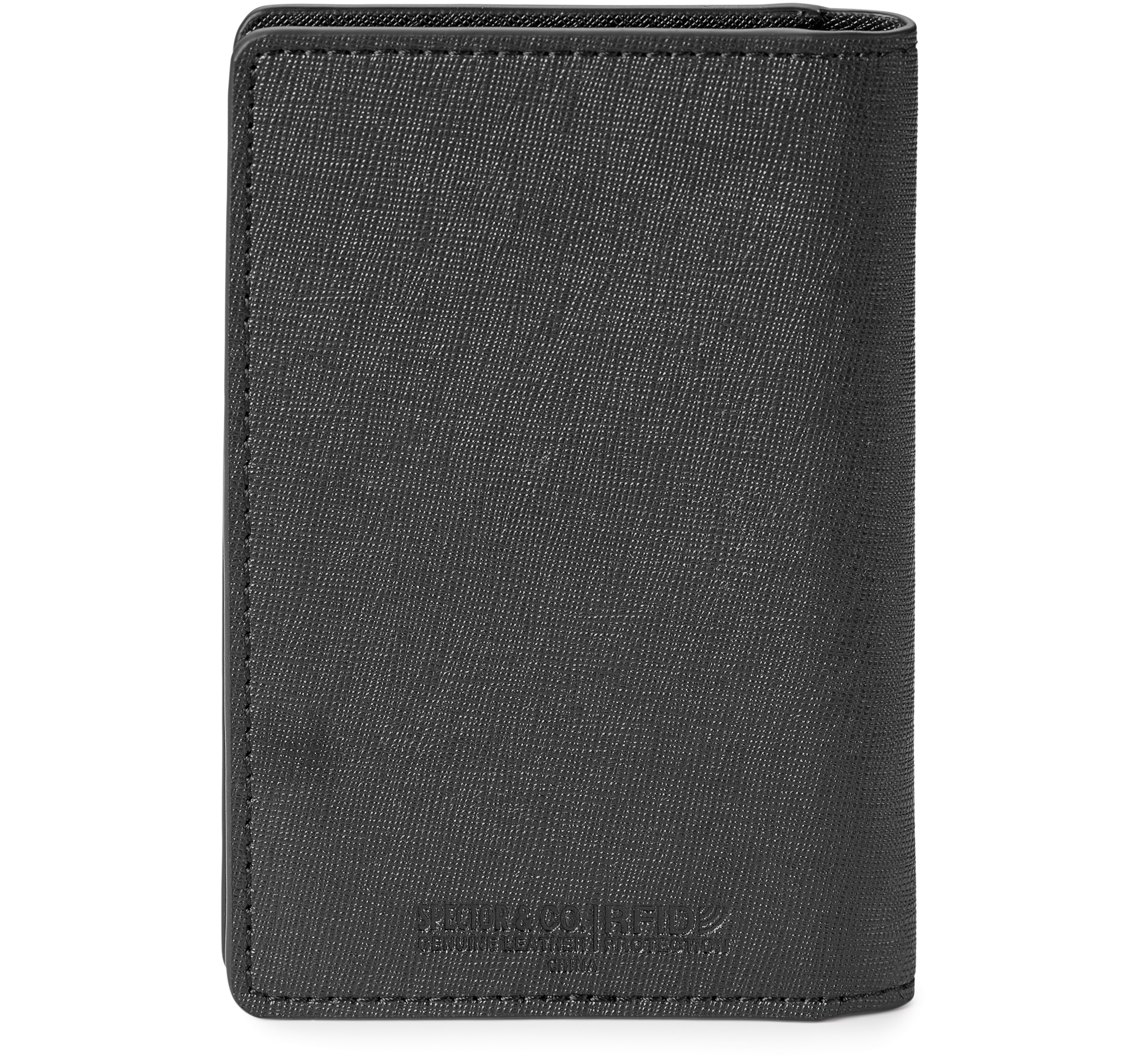 Spectorandco Genuine leather rfid booklet/ passport holder - ST147 BLACK