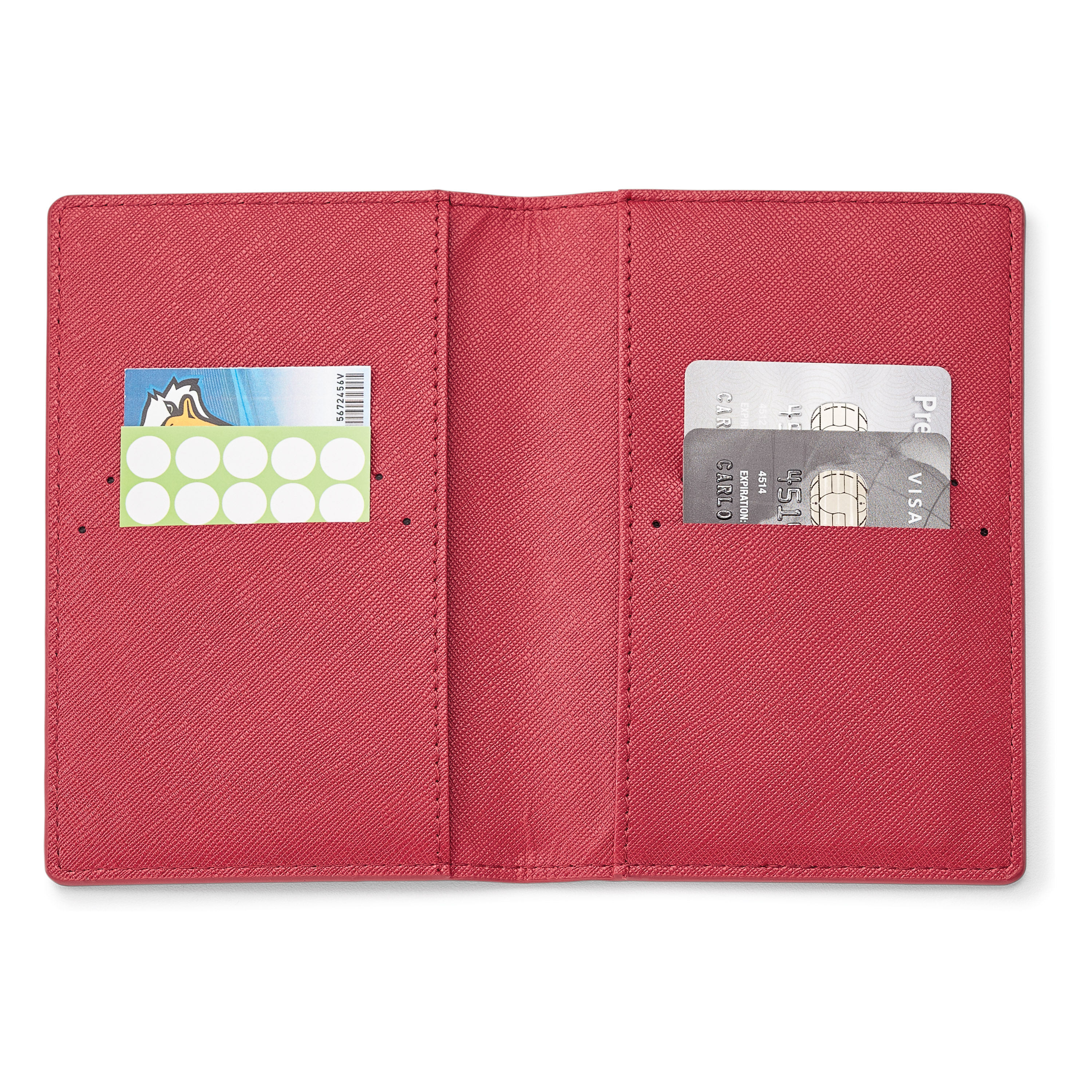 Spectorandco Genuine leather rfid booklet/ passport holder - ST147 RED
