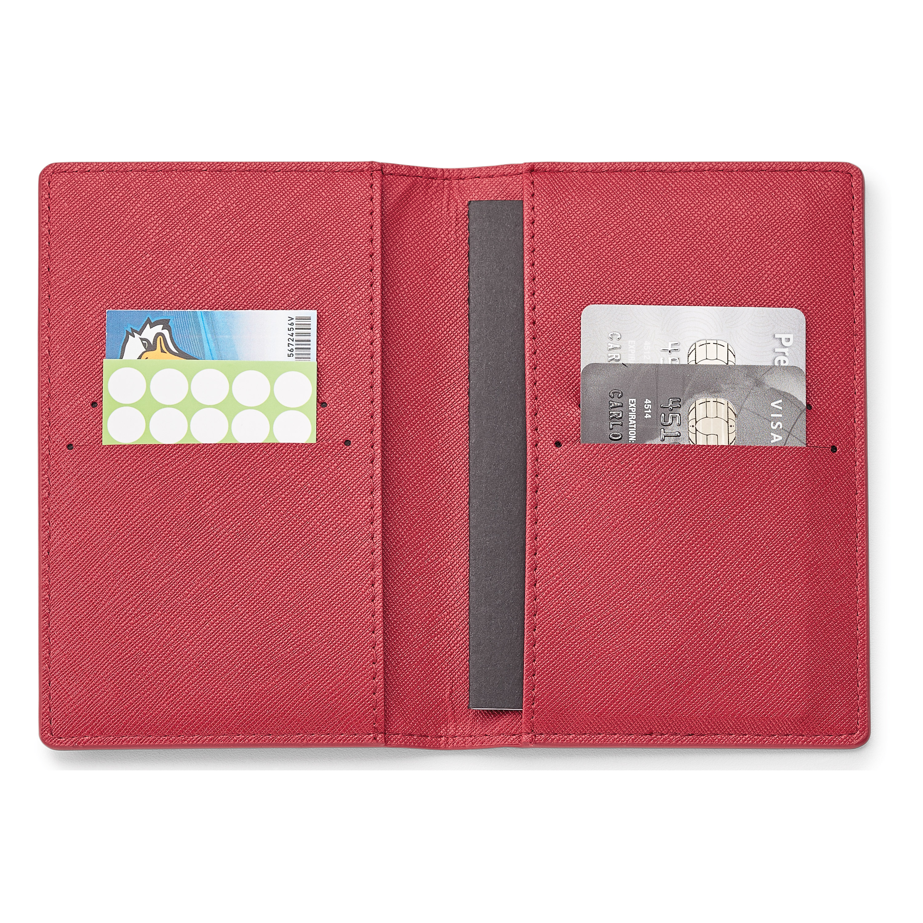 Spectorandco Genuine leather rfid booklet/ passport holder - ST147 RED