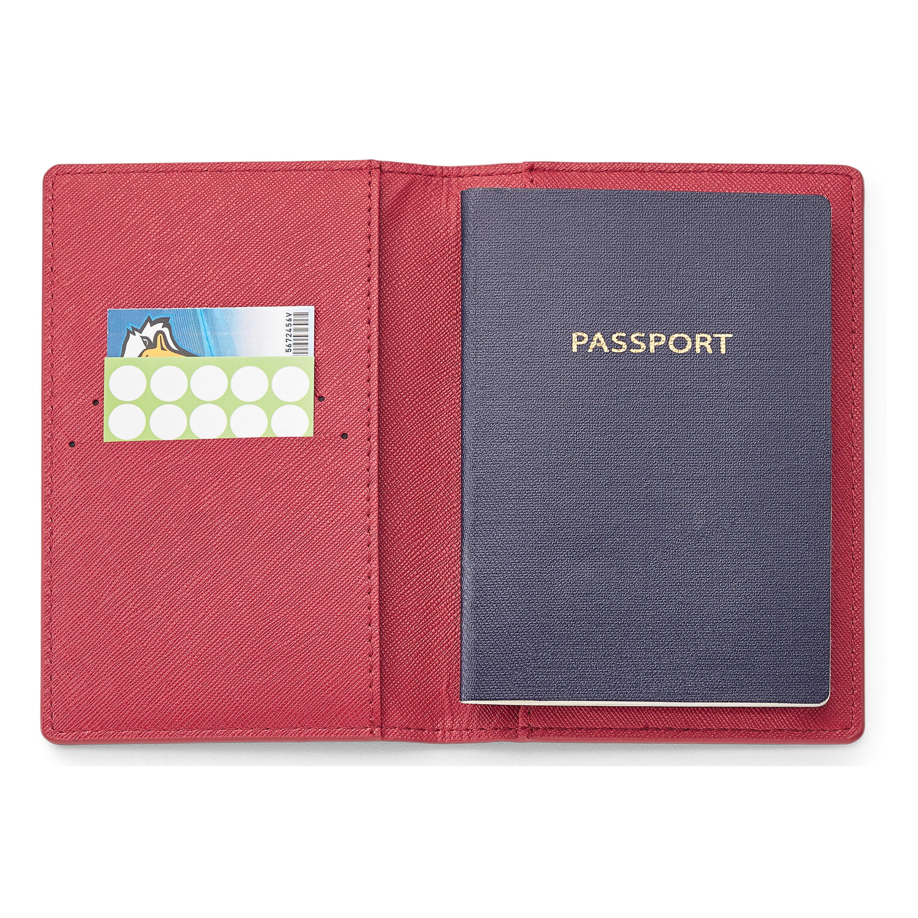 Spectorandco Genuine leather rfid booklet/ passport holder - ST147 RED