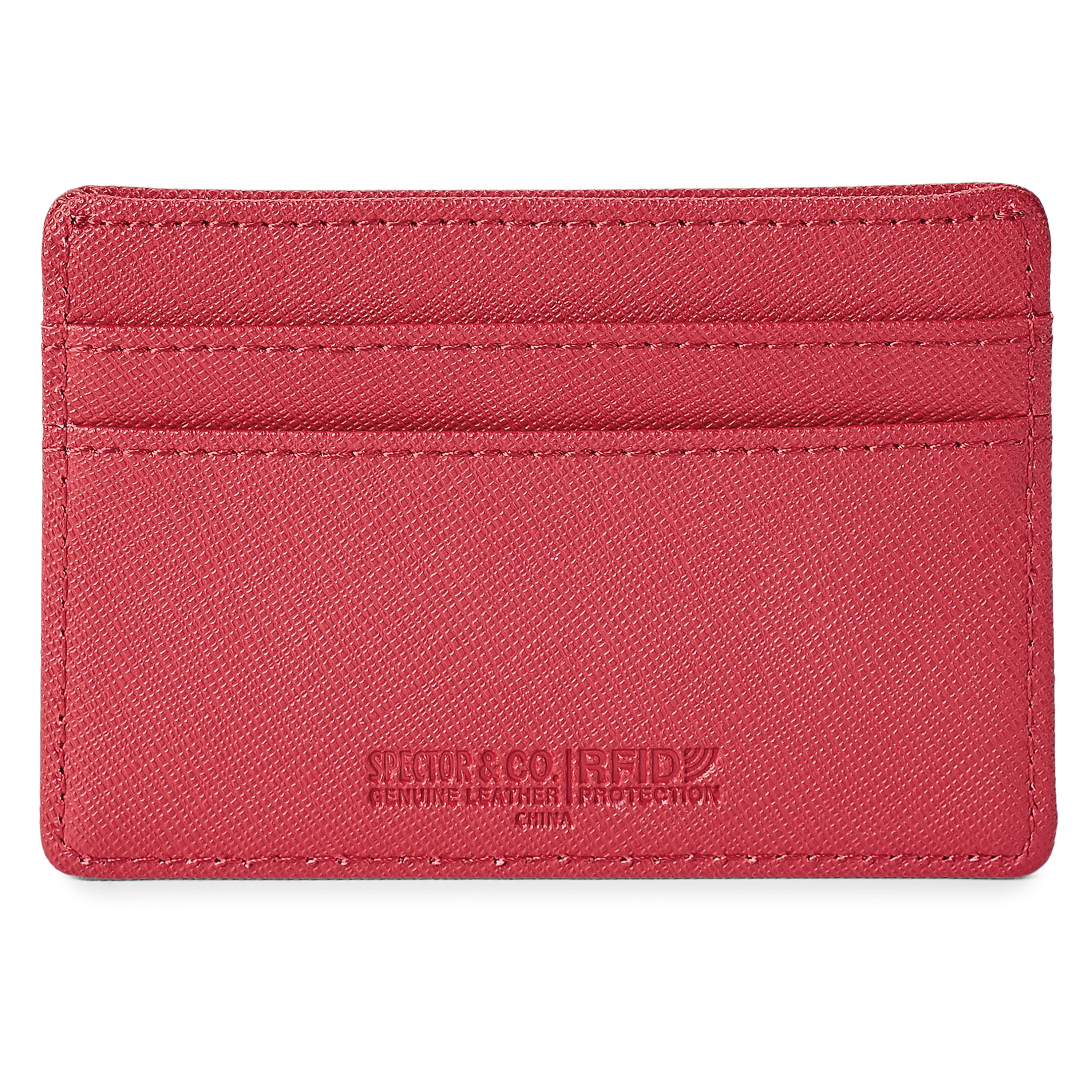 Spectorandco Toscano genuine leather rfid<br> card holder - ST148 RED