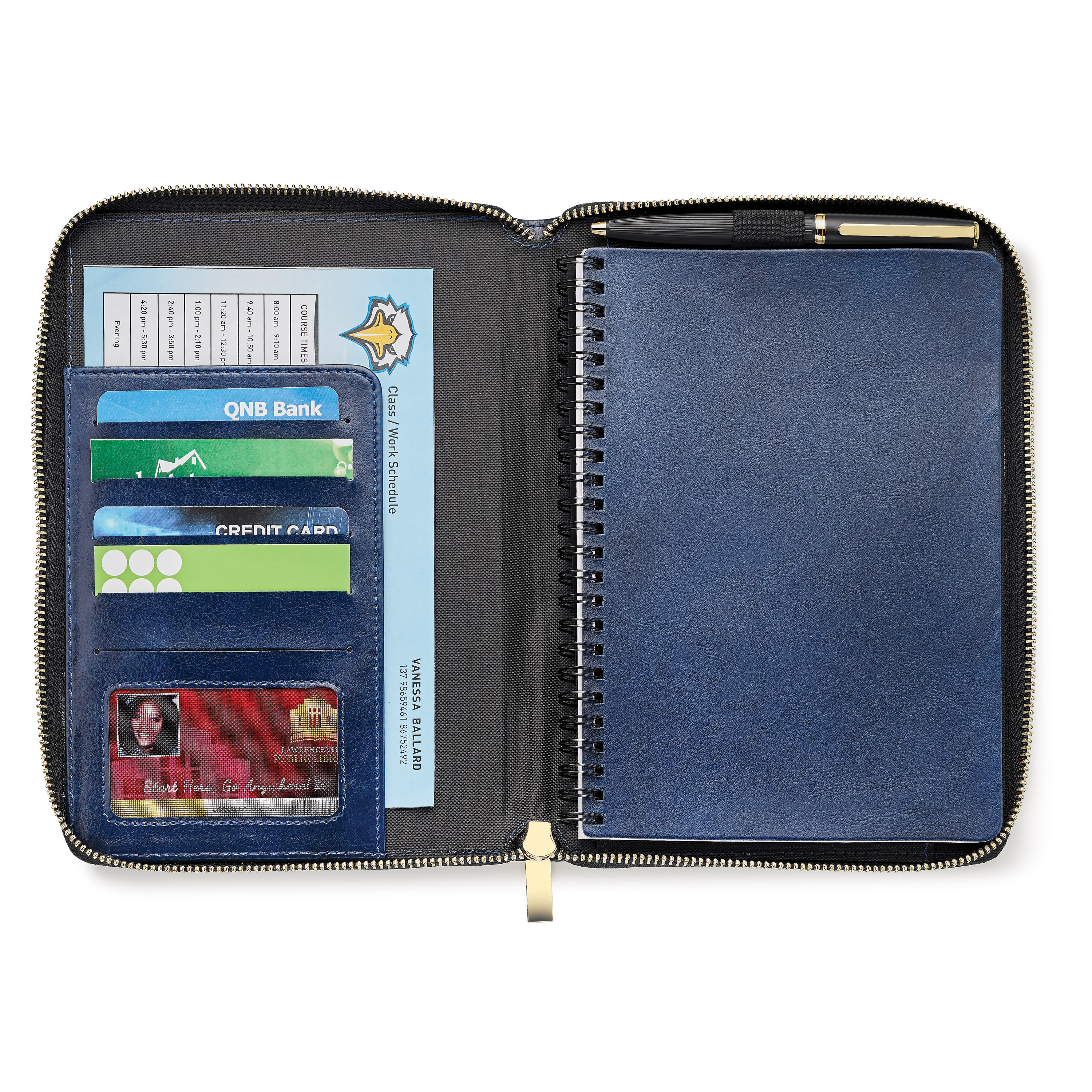 Spectorandco Fabrizio zip rfid portfolio - ST3356 NAVY BLUE