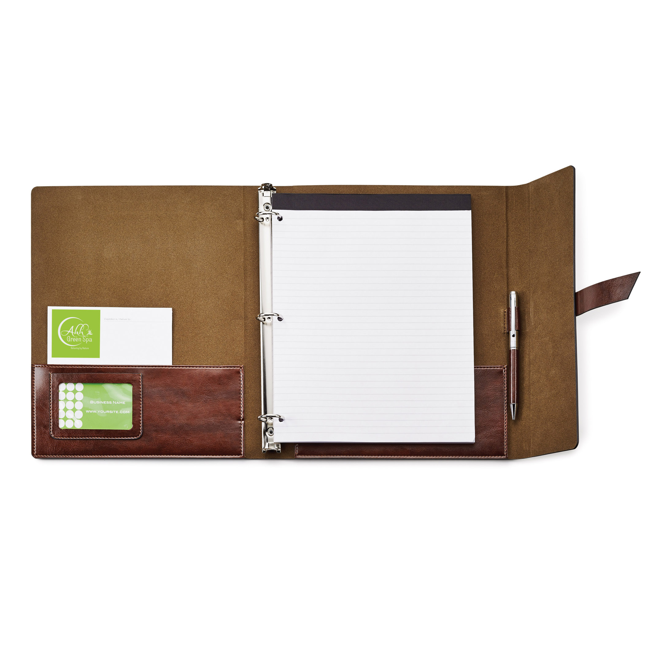 Spectorandco Fabrizio refillable portfolio/3-ring binder - ST4310 BROWN