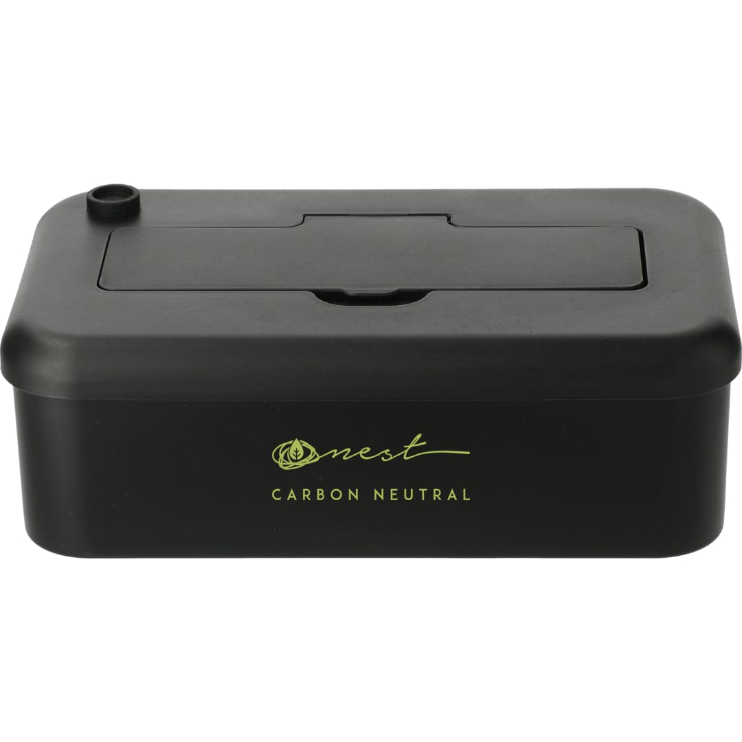 Bamboo Fiber Lunch Box with Utensils - 1022-14 Black