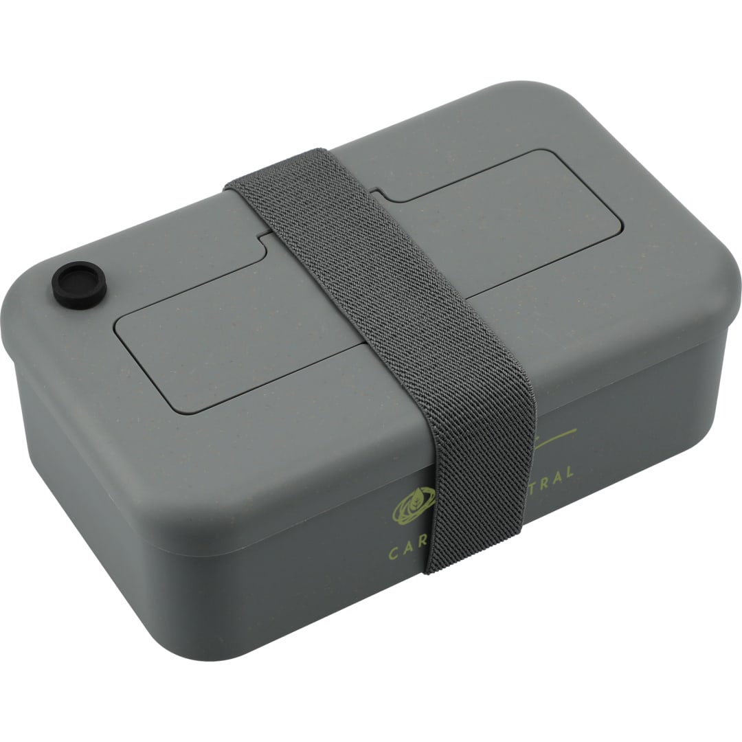 Bamboo Fiber Lunch Box with Utensils - 1022-14 Gray