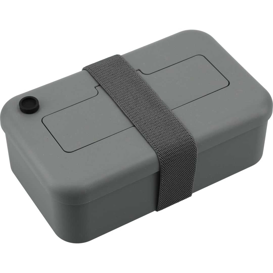 Bamboo Fiber Lunch Box with Utensils - 1022-14 Gray