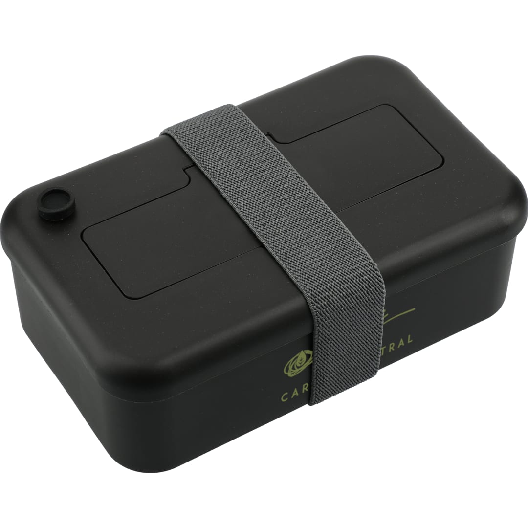 Bamboo Fiber Lunch Box with Utensils - 1022-14 Black