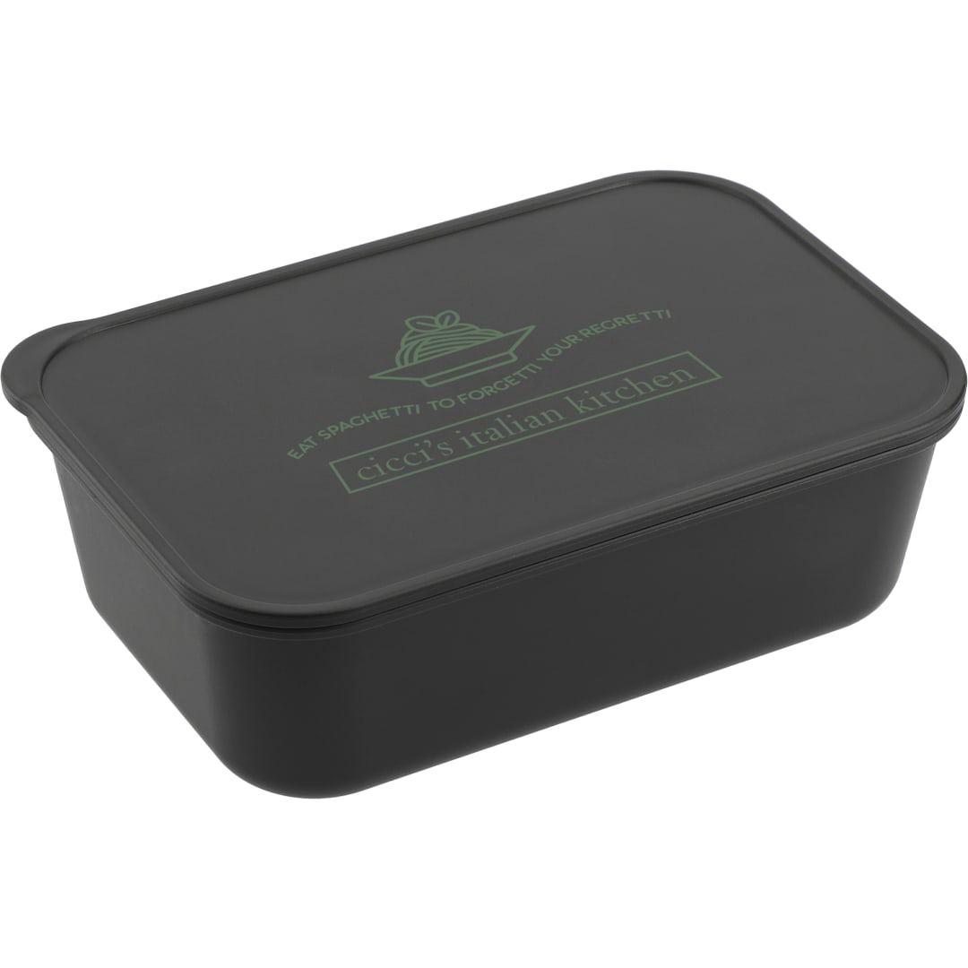 PLA Bento Box with Band and Utensils - 1022-19 Black