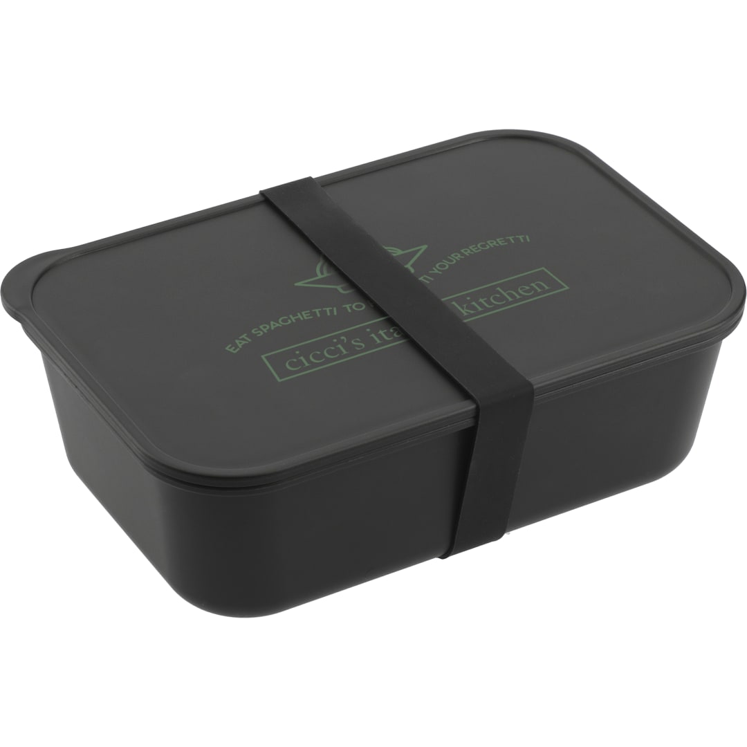 PLA Bento Box with Band and Utensils - 1022-19 Black