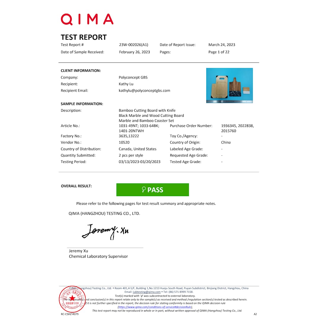 Bamboo Cutting Board with Knife - 1031-49 Natural